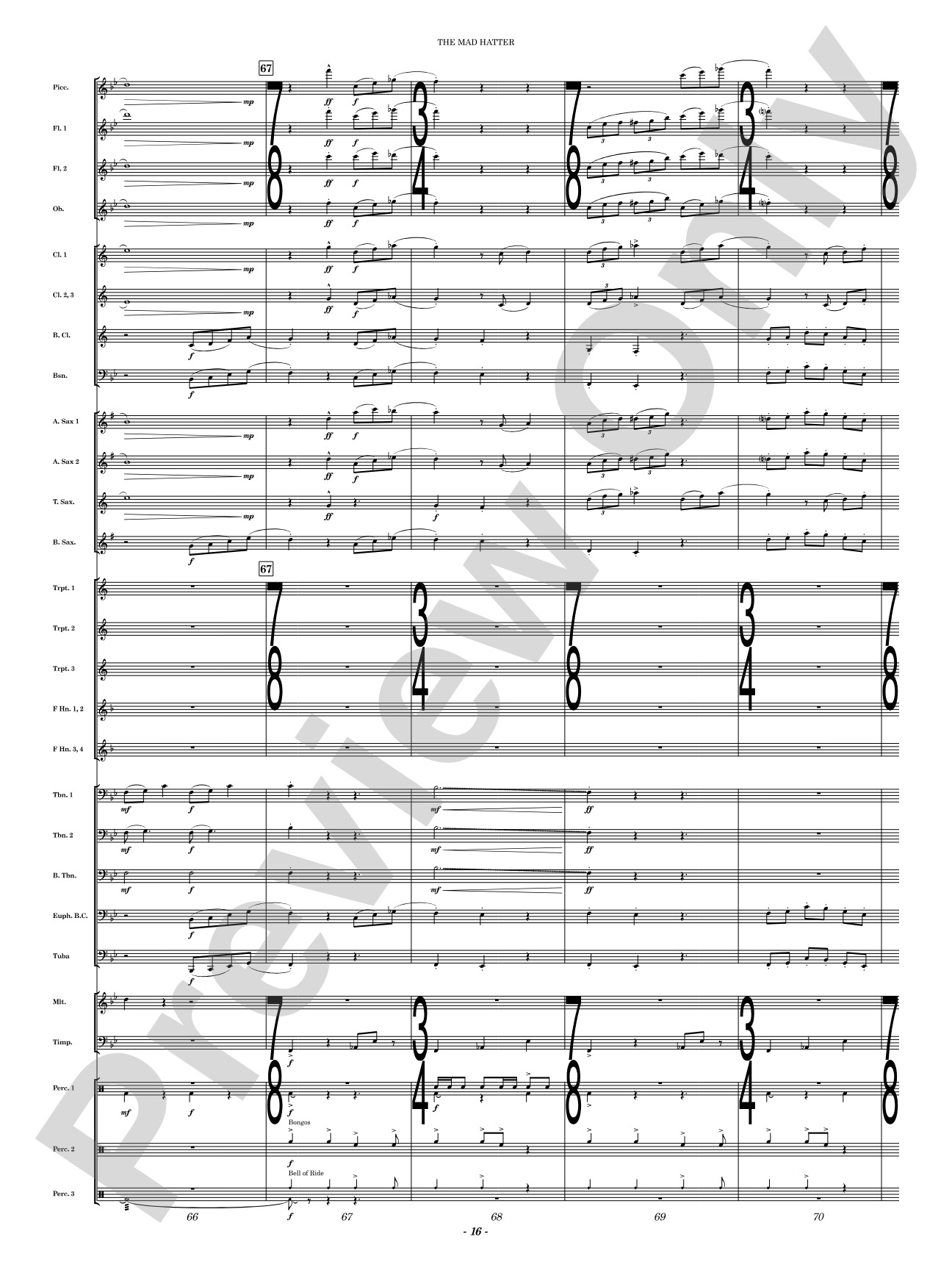 The Mad Hatter: Concert Band Conductor Score & Parts
