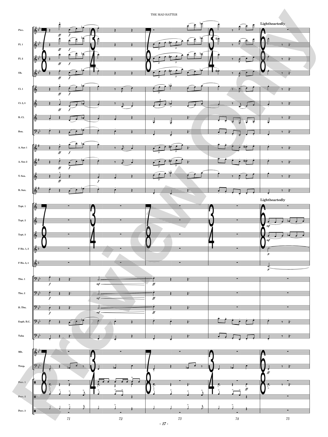 The Mad Hatter: Concert Band Conductor Score & Parts