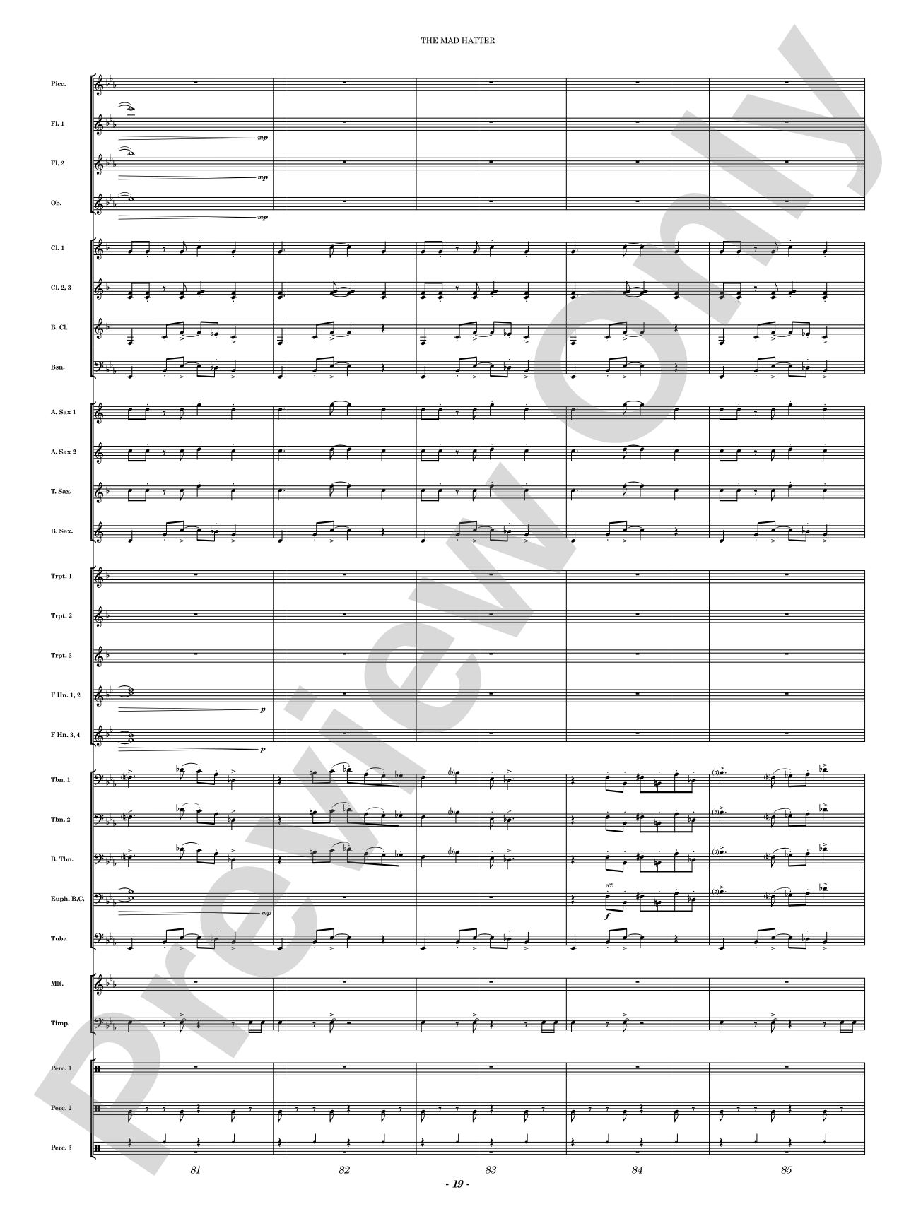 The Mad Hatter: Concert Band Conductor Score & Parts