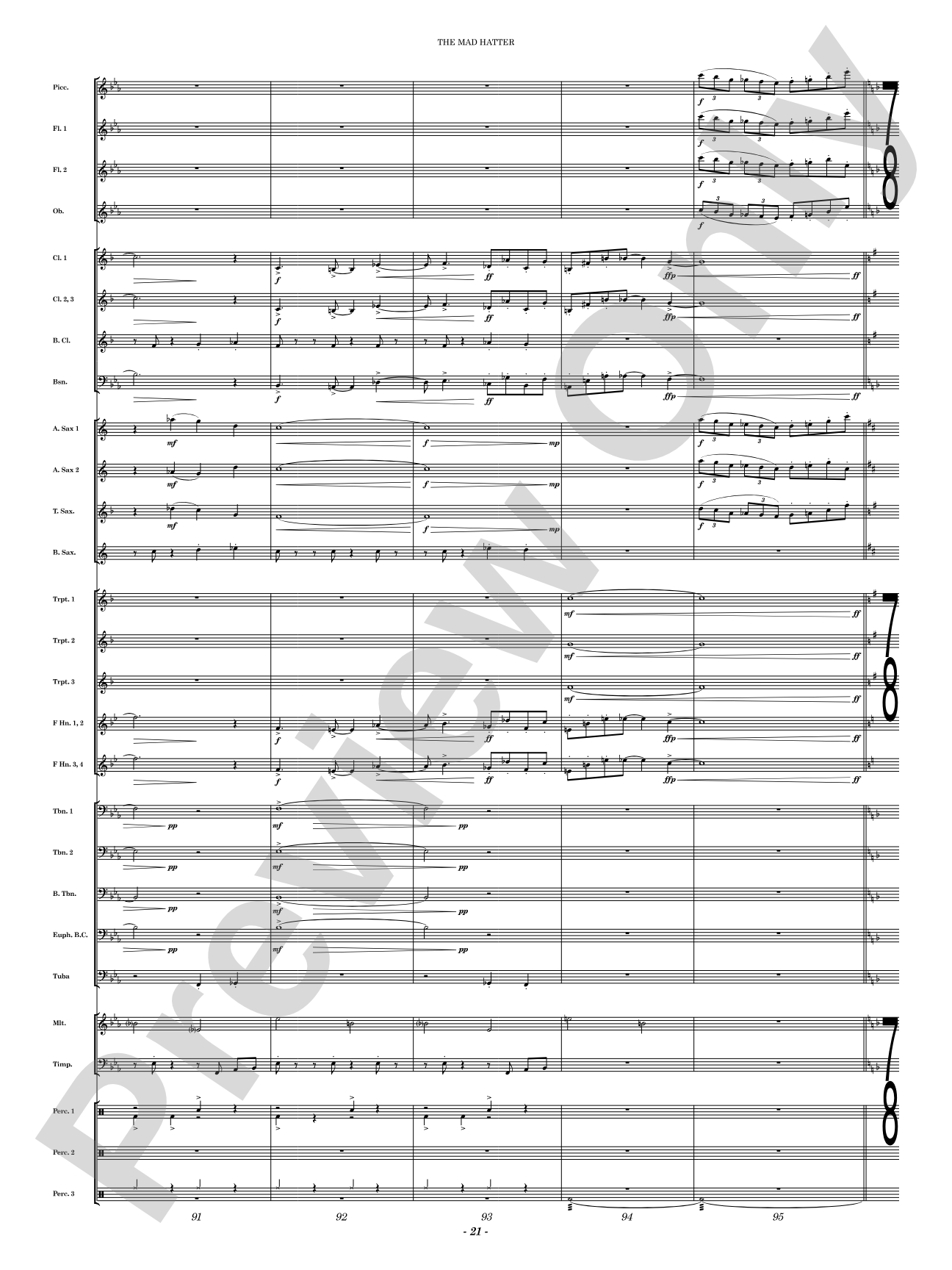 The Mad Hatter: Concert Band Conductor Score & Parts