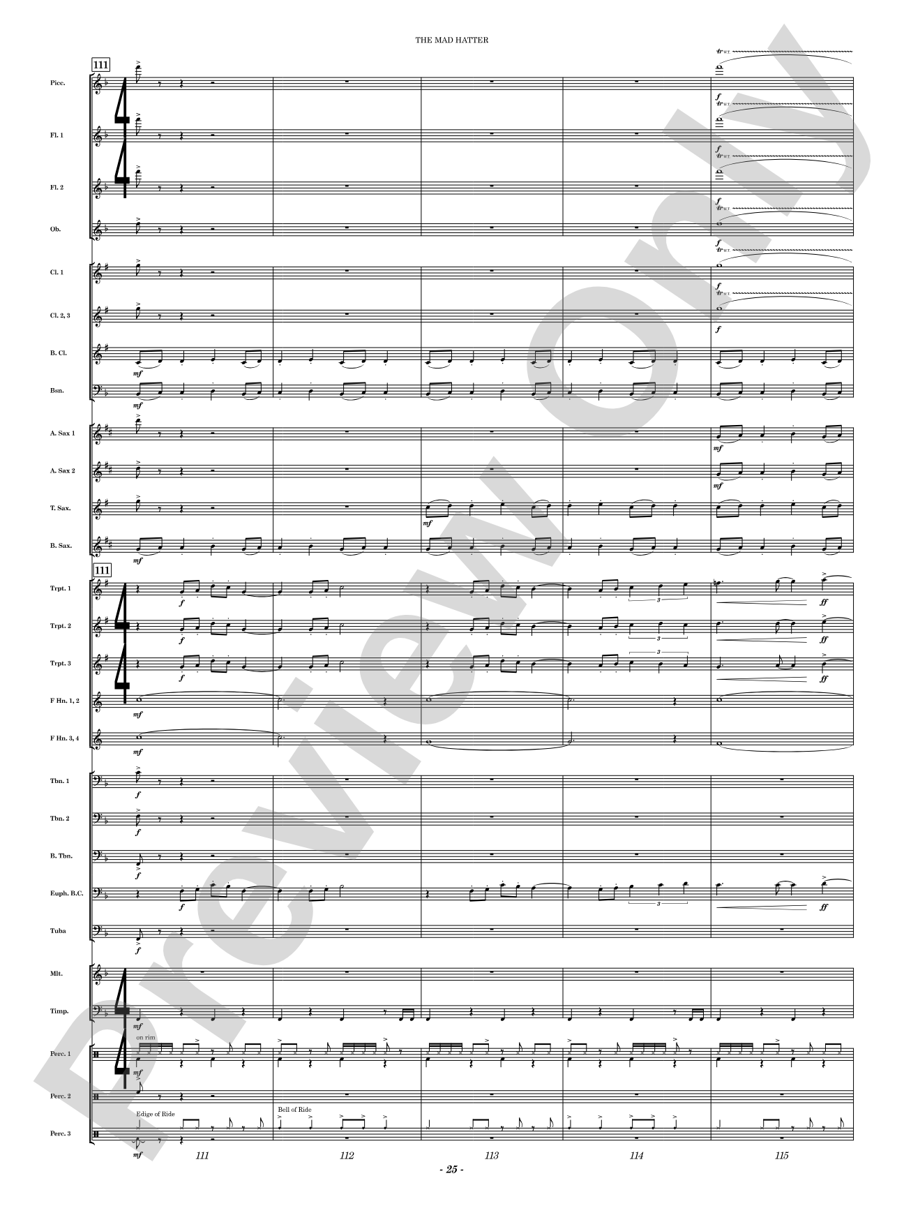 The Mad Hatter: Concert Band Conductor Score & Parts