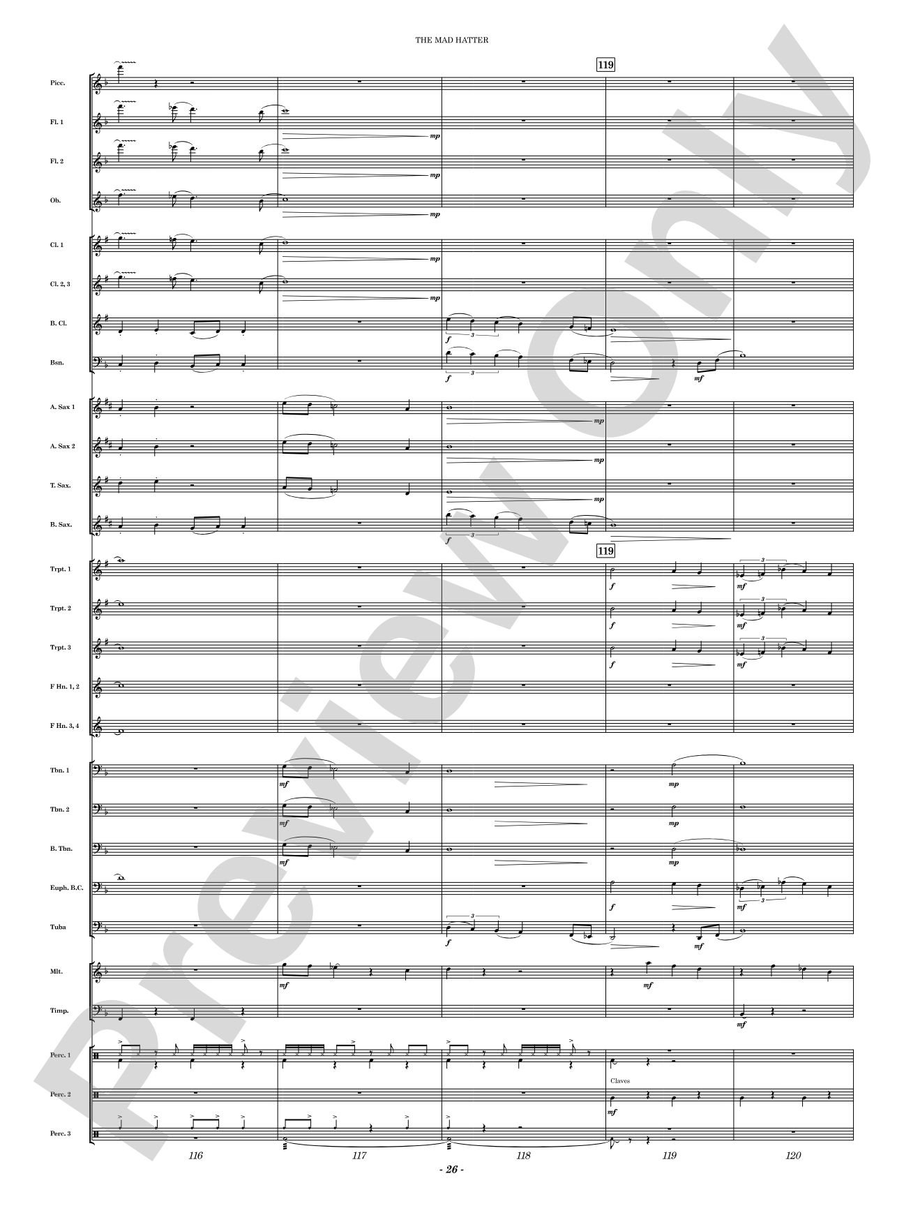 The Mad Hatter: Concert Band Conductor Score & Parts
