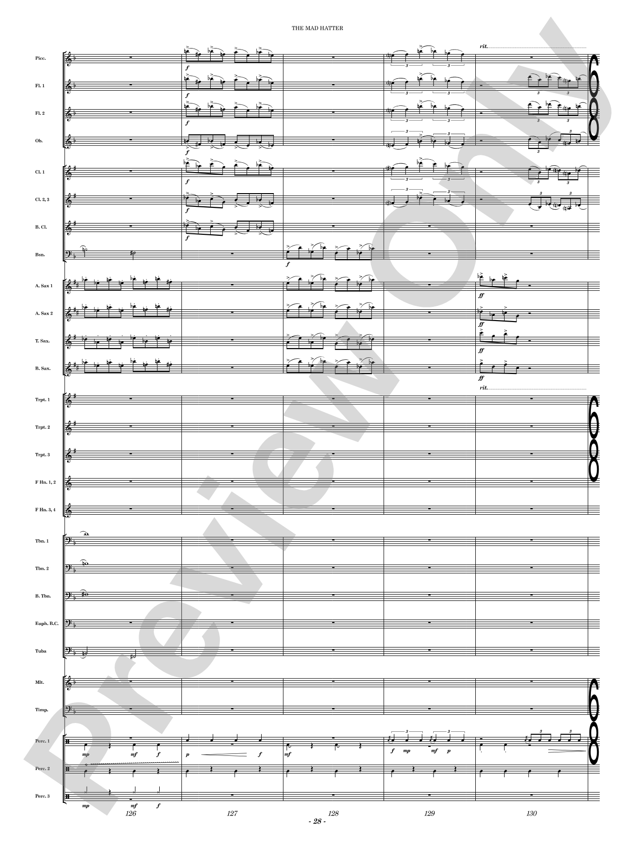 The Mad Hatter: Concert Band Conductor Score & Parts