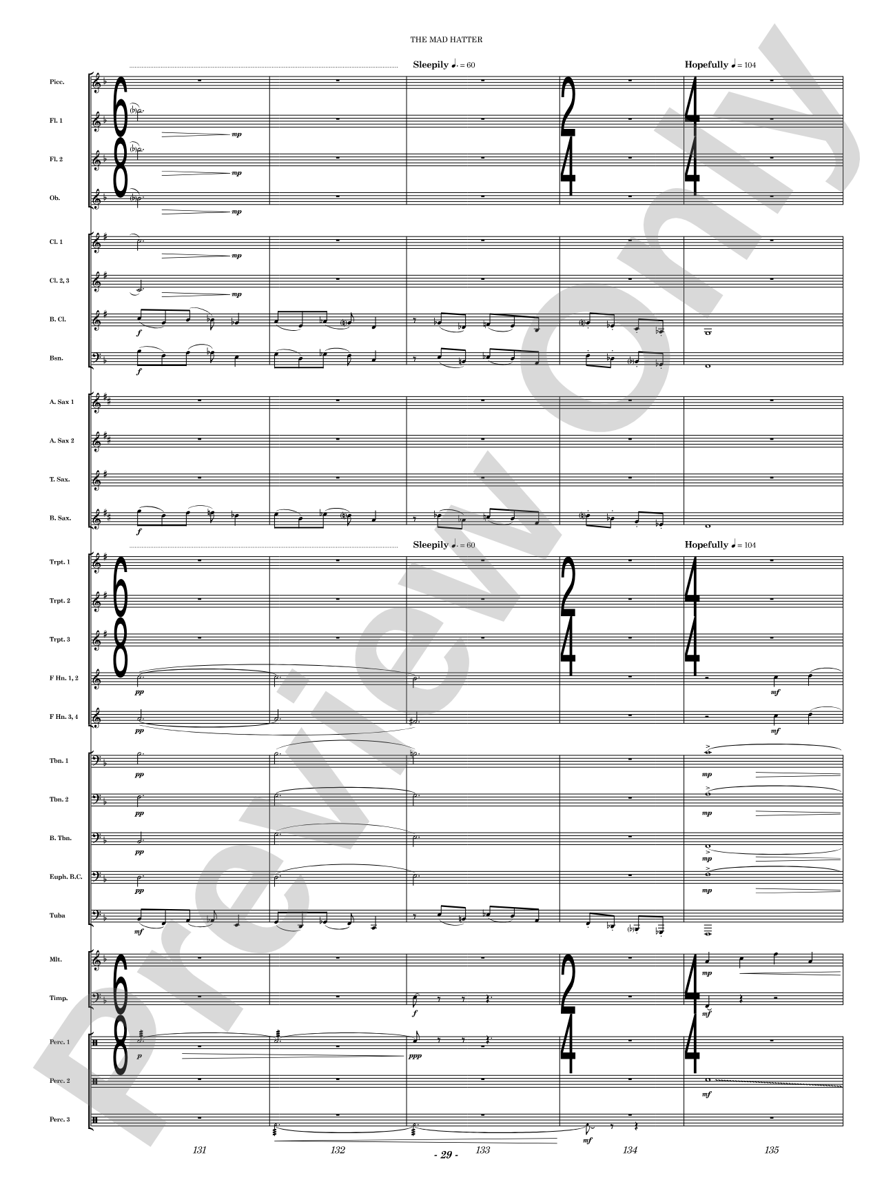 The Mad Hatter: Concert Band Conductor Score & Parts