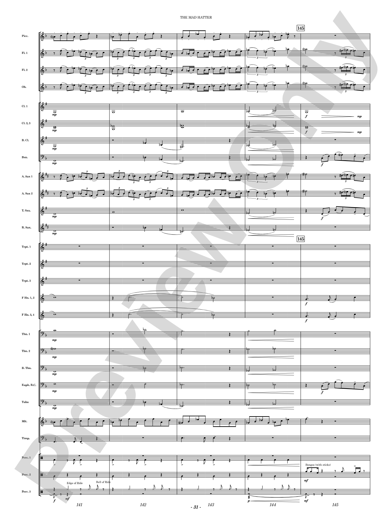 The Mad Hatter: Concert Band Conductor Score & Parts