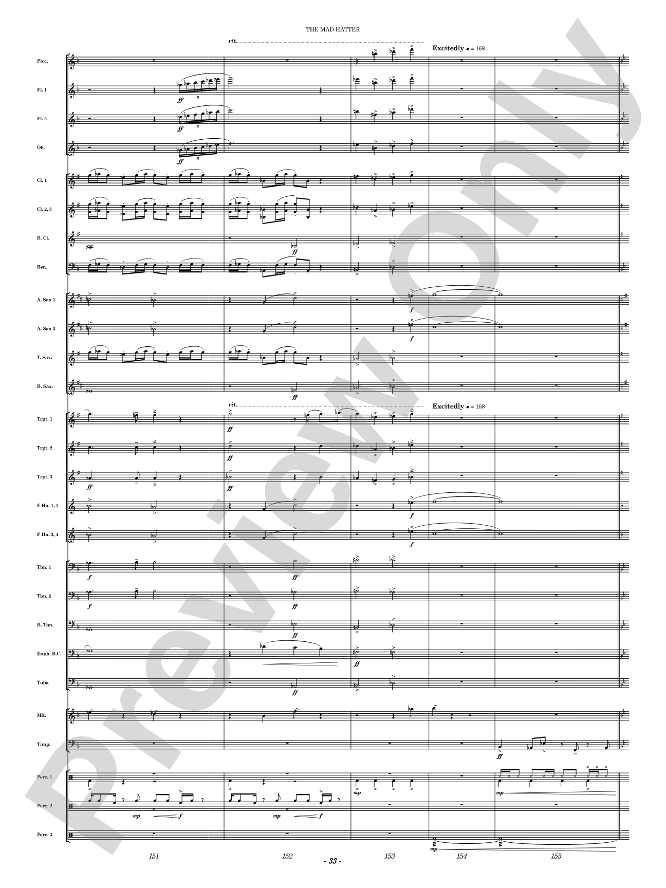 The Mad Hatter: Concert Band Conductor Score & Parts