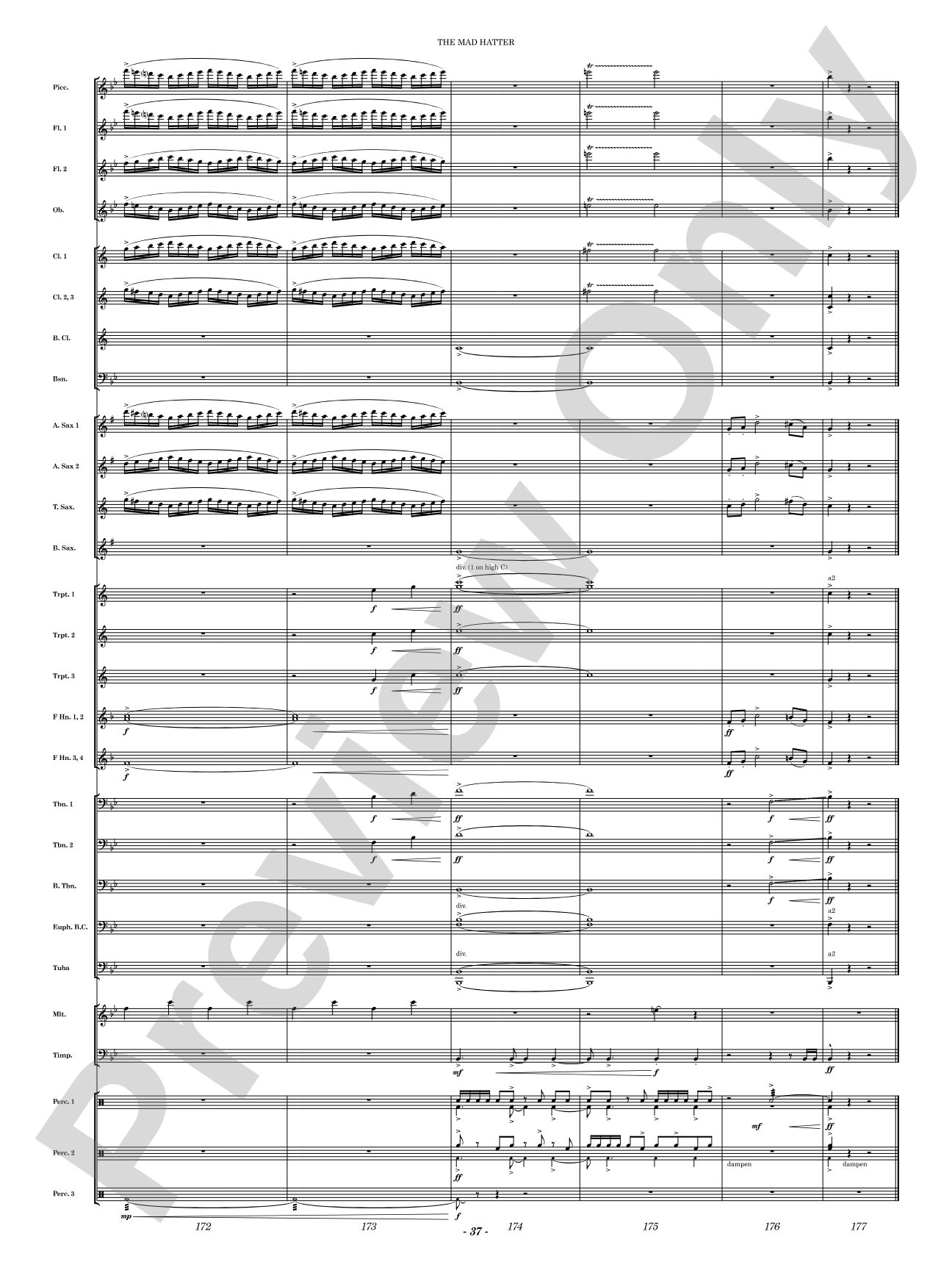 The Mad Hatter: Concert Band Conductor Score & Parts