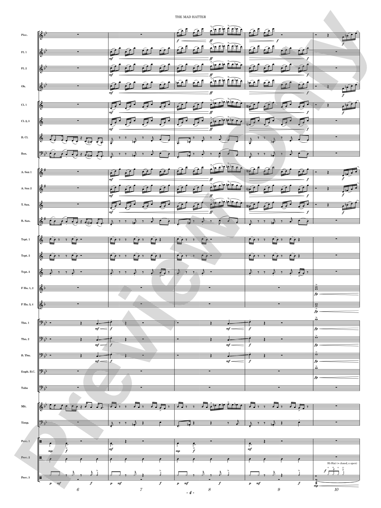 The Mad Hatter: Concert Band Conductor Score & Parts