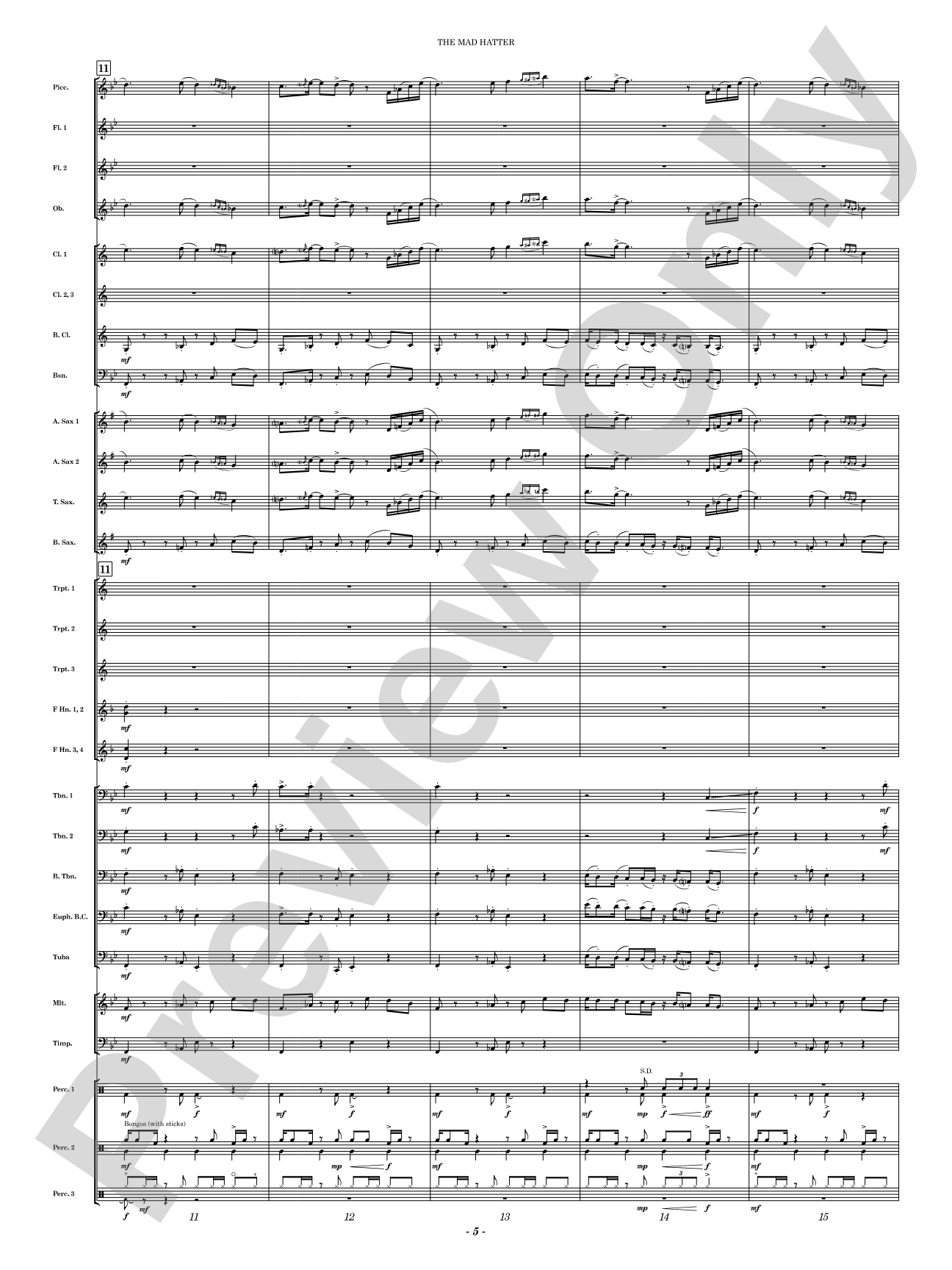 The Mad Hatter: Concert Band Conductor Score & Parts