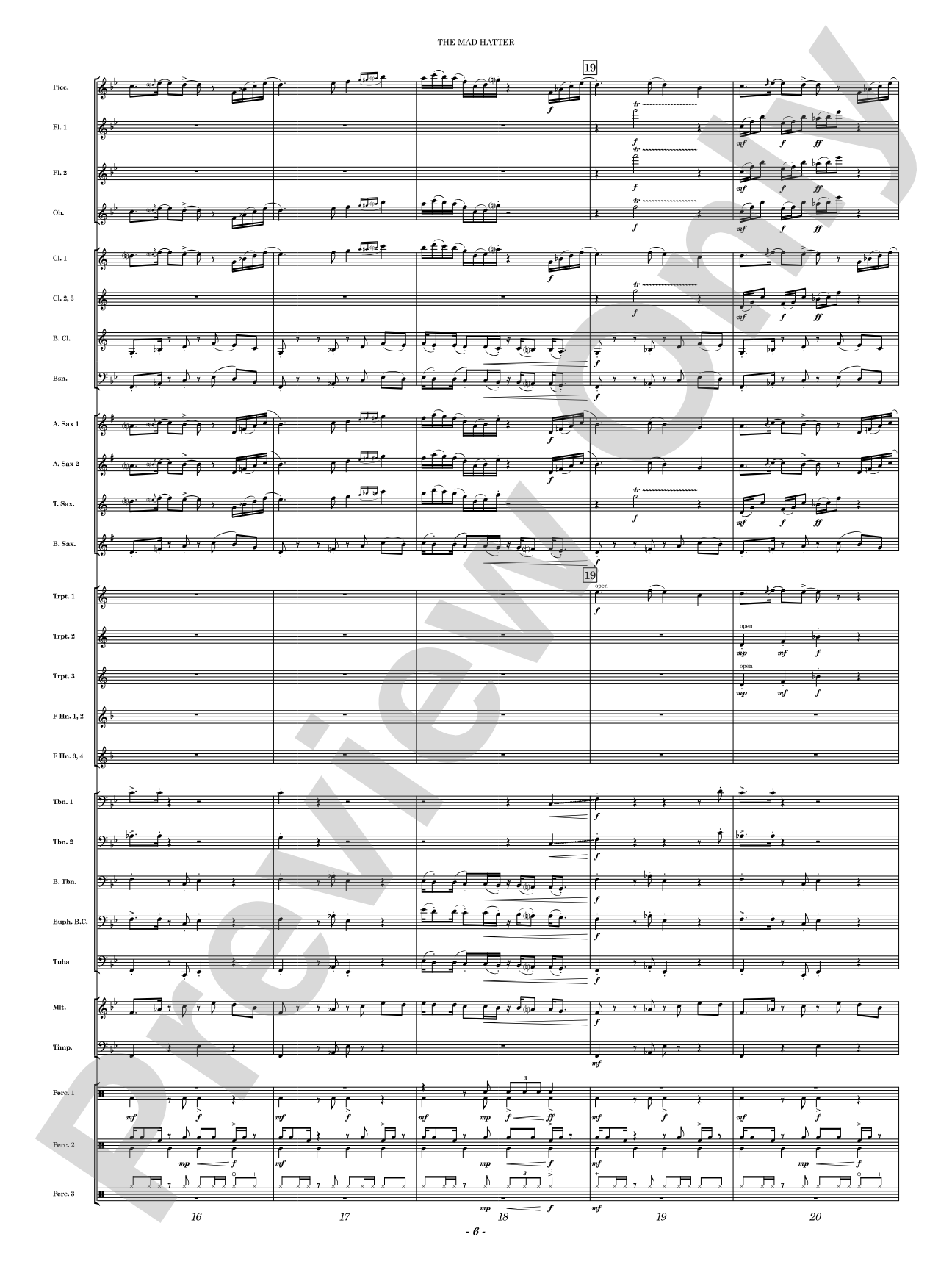The Mad Hatter: Concert Band Conductor Score & Parts