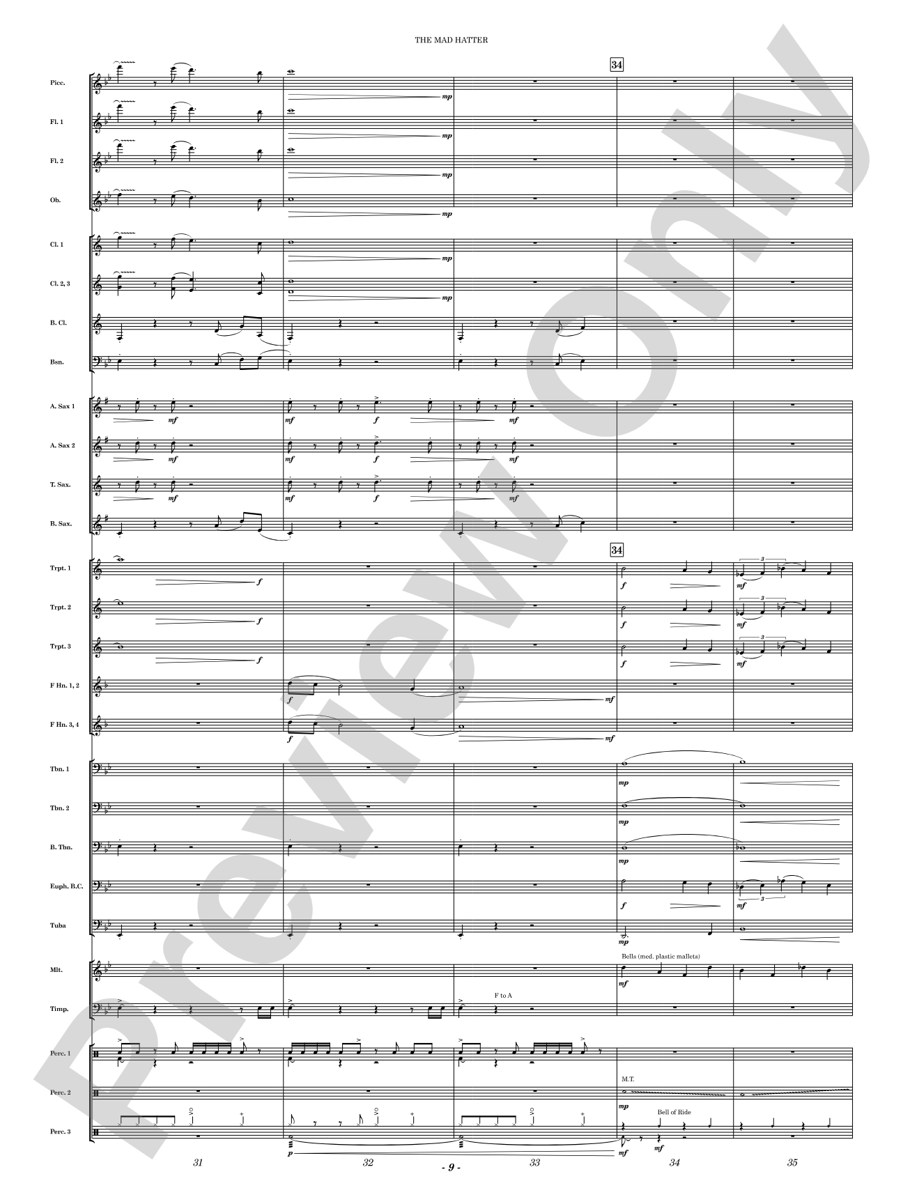 The Mad Hatter: Concert Band Conductor Score & Parts