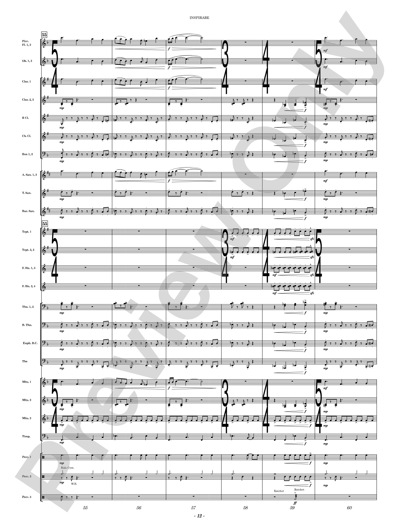 Inspirare: Concert Band Conductor Score & Parts