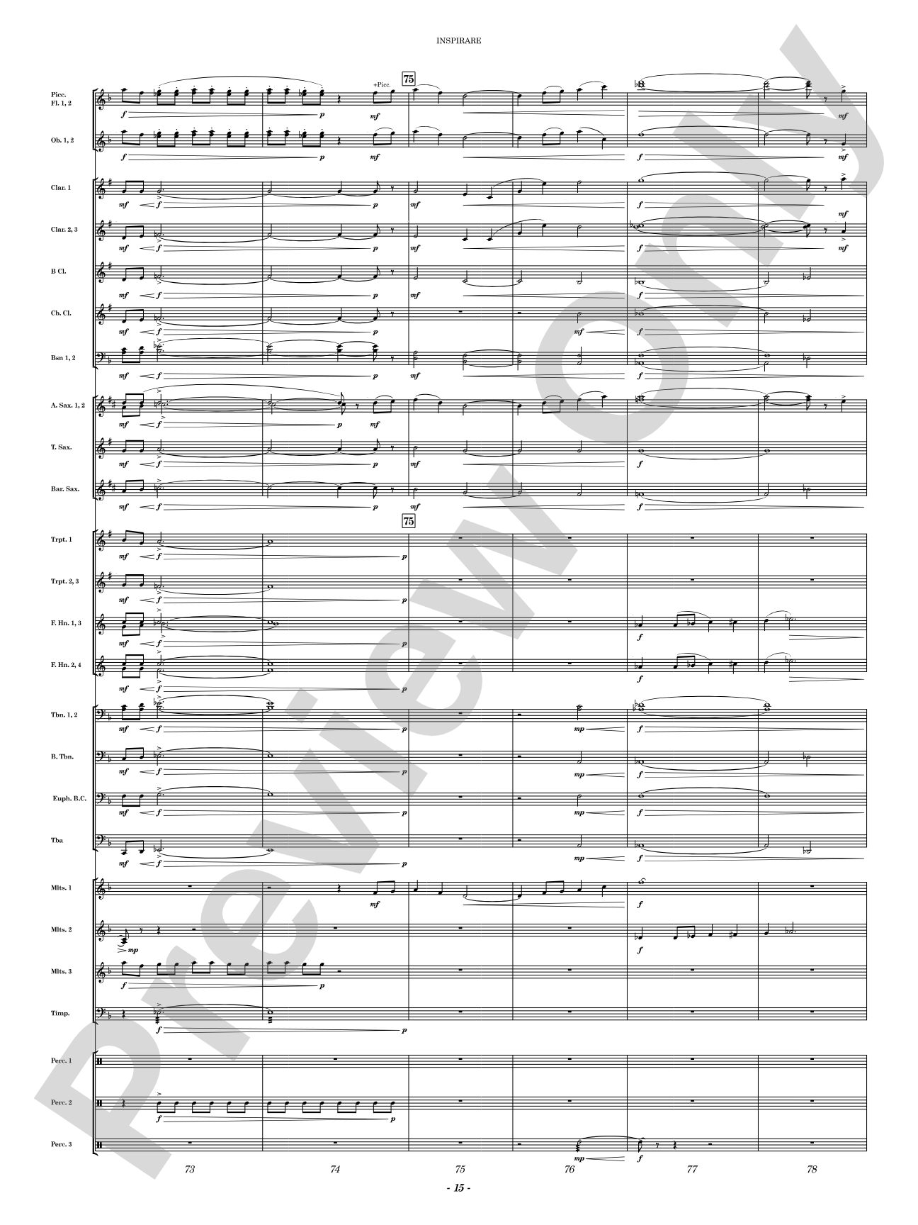 Inspirare: Concert Band Conductor Score & Parts