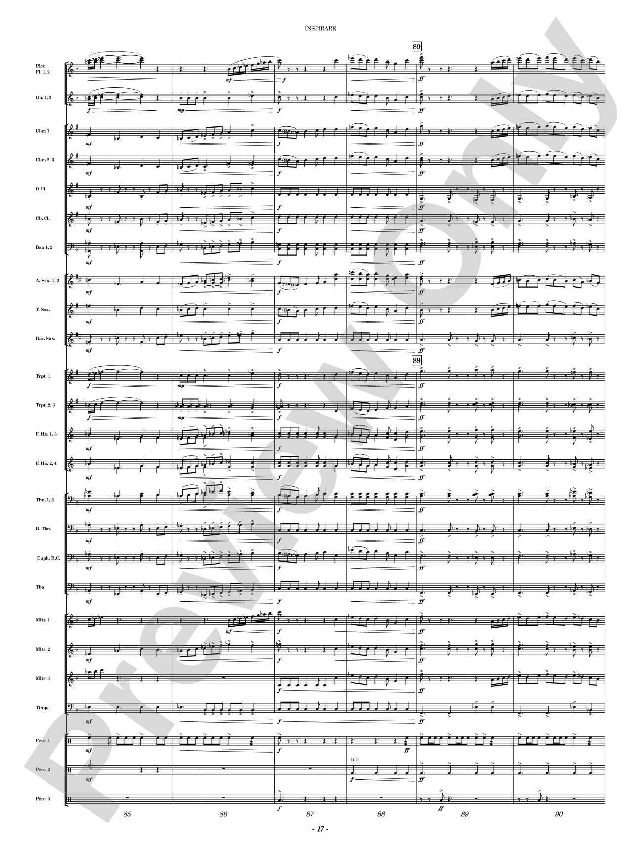 Inspirare: Concert Band Conductor Score & Parts