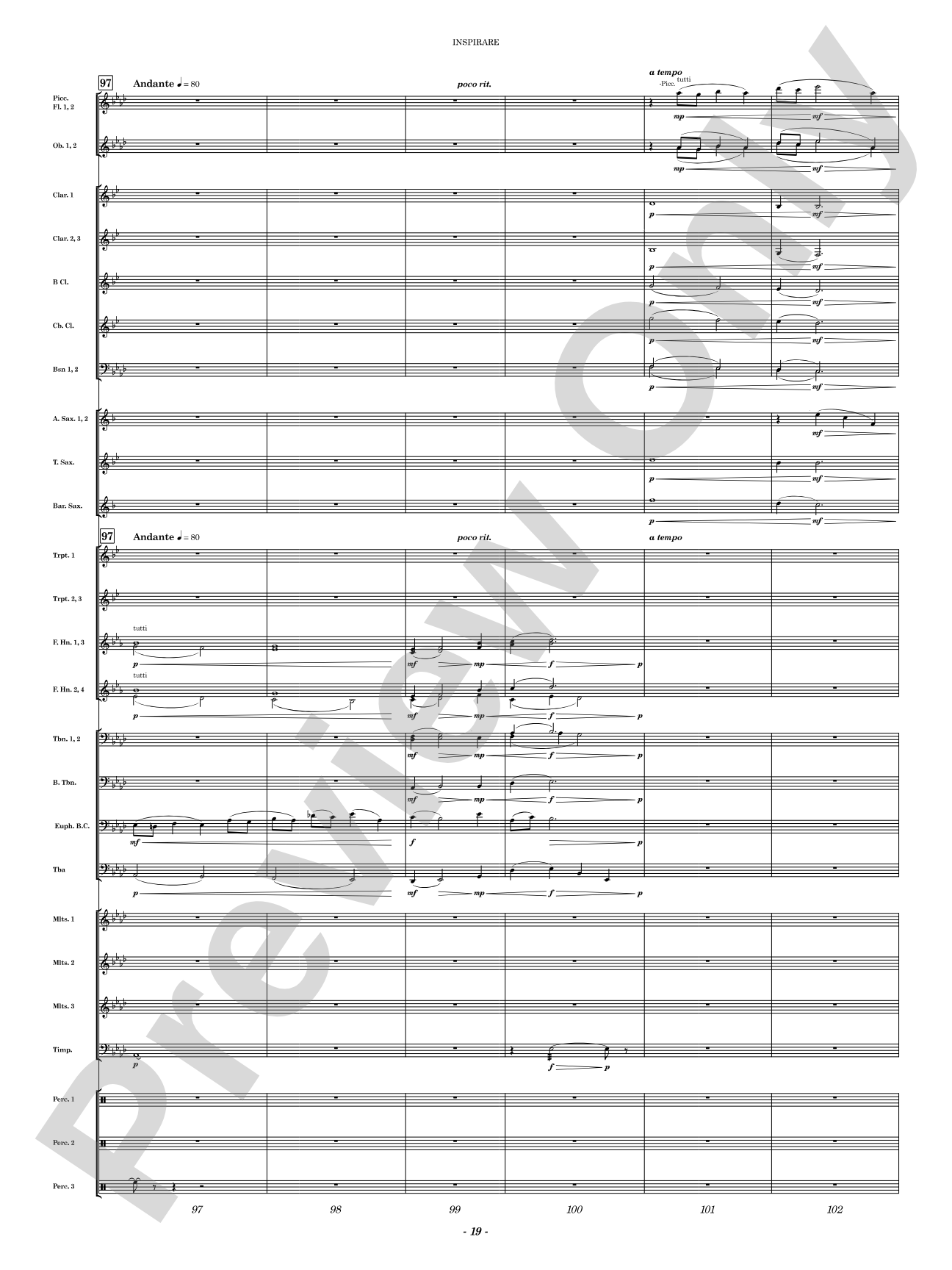 Inspirare: Concert Band Conductor Score & Parts