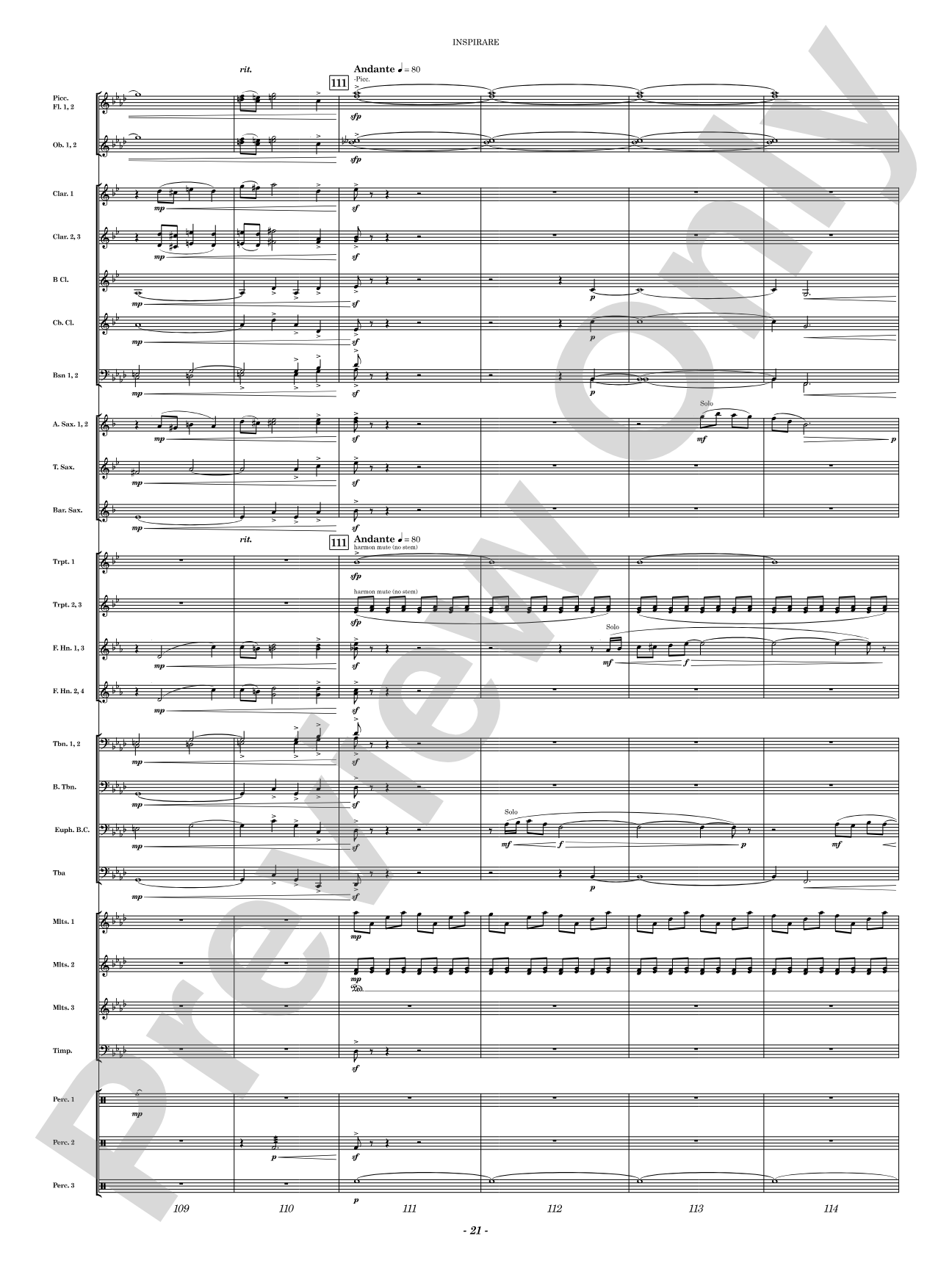 Inspirare: Concert Band Conductor Score & Parts