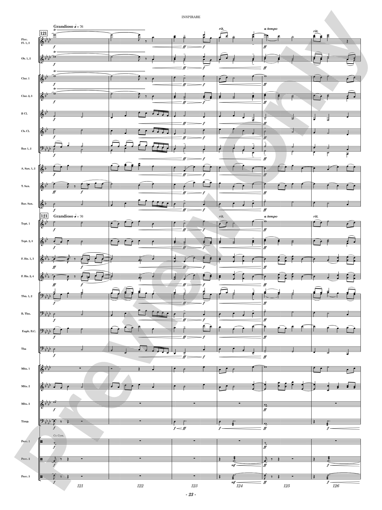 Inspirare: Concert Band Conductor Score & Parts