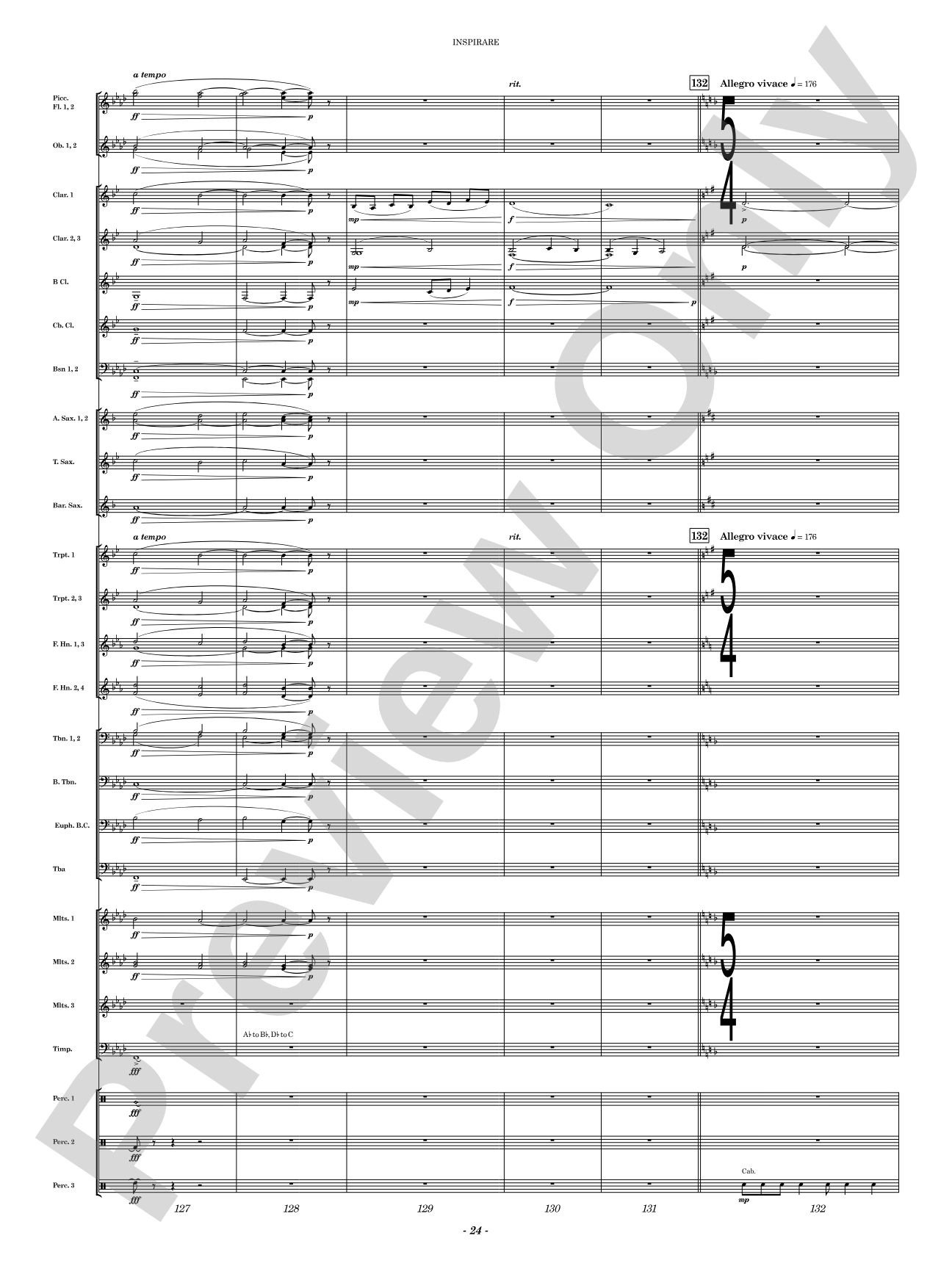 Inspirare: Concert Band Conductor Score & Parts