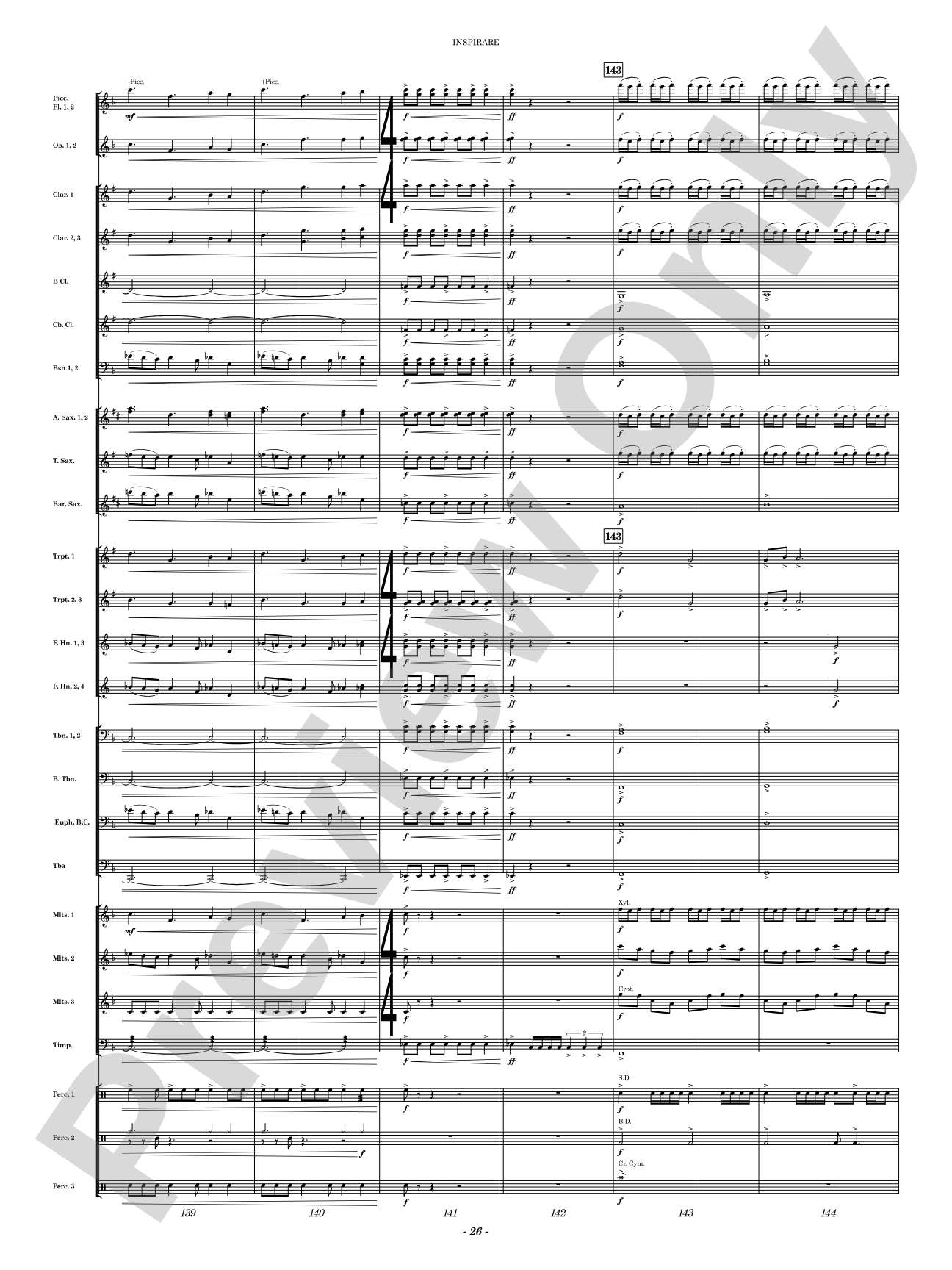 Inspirare: Concert Band Conductor Score & Parts