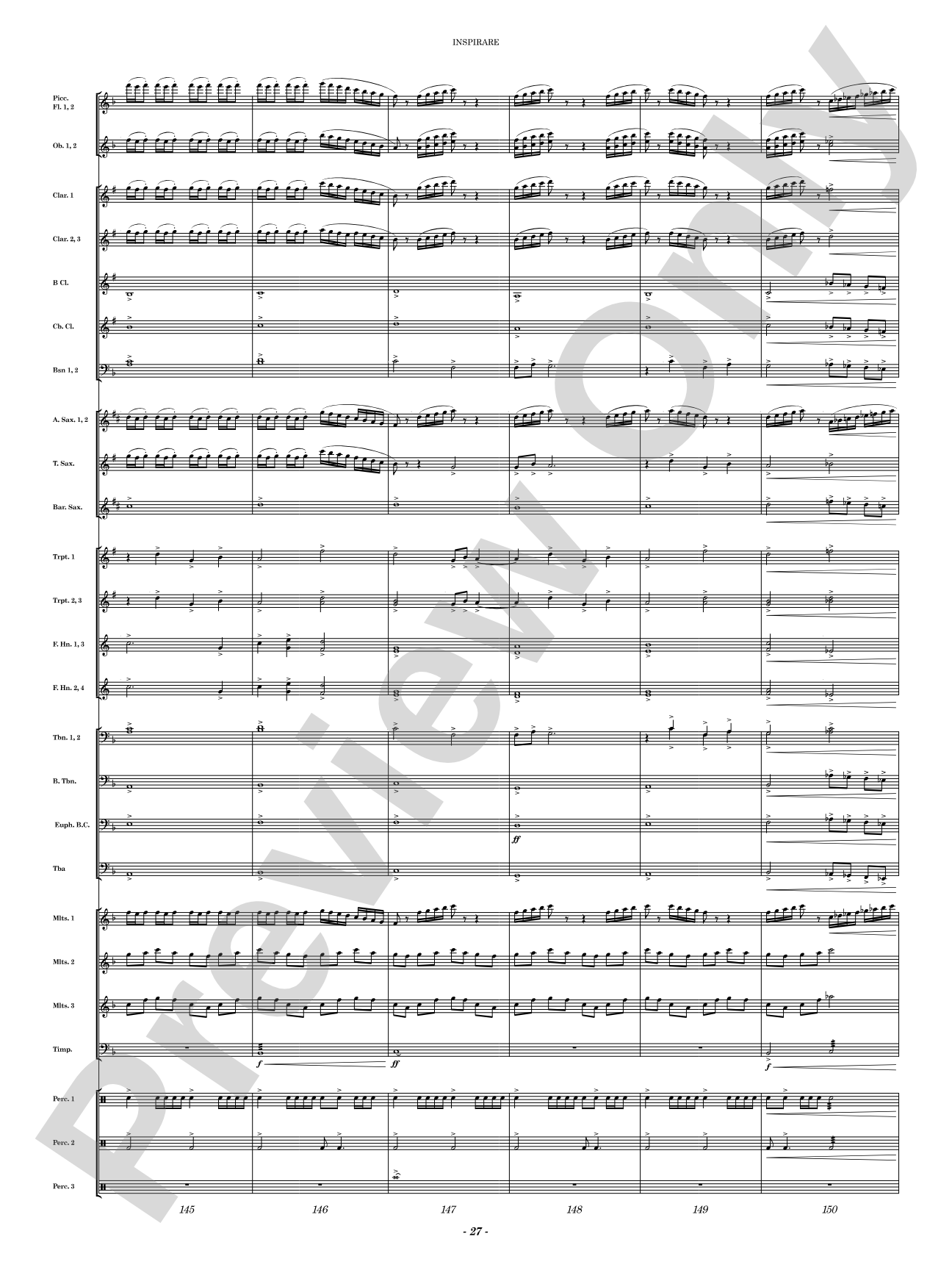 Inspirare: Concert Band Conductor Score & Parts