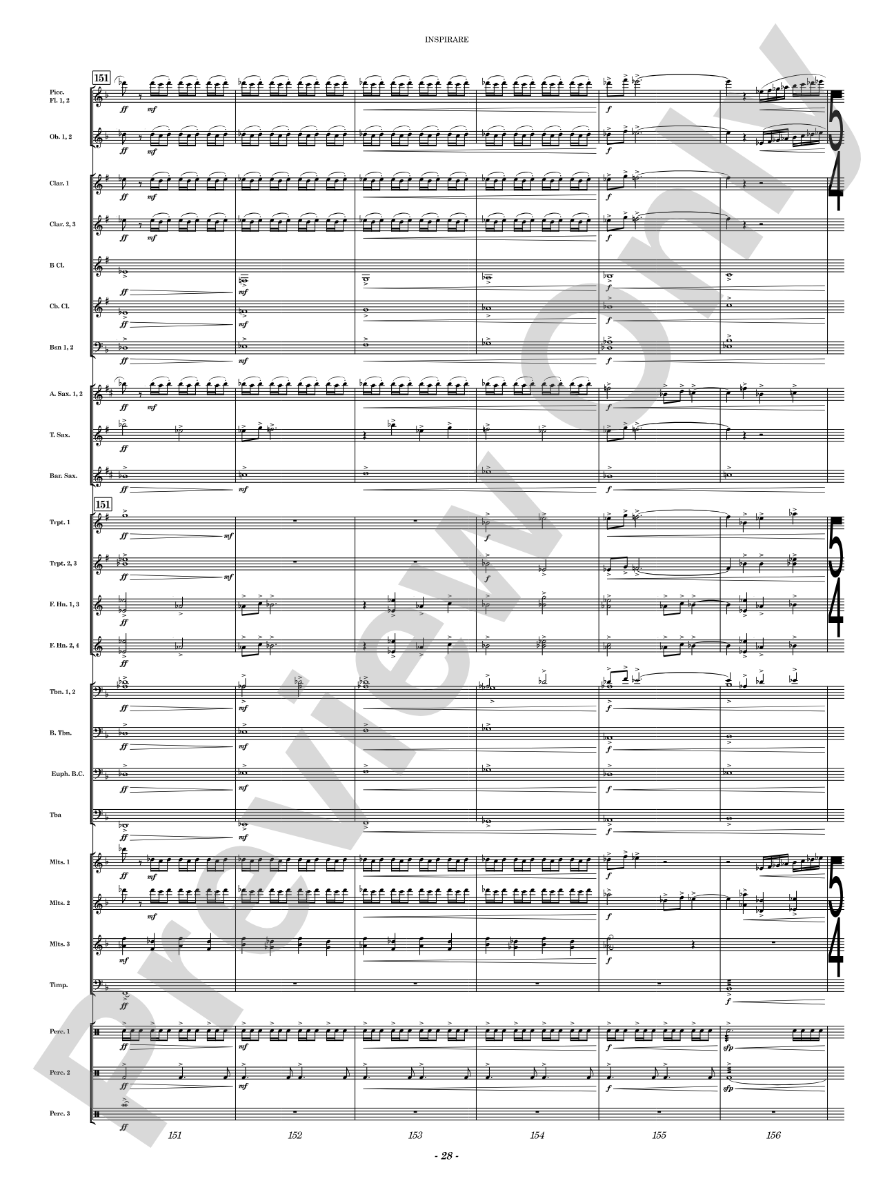 Inspirare: Concert Band Conductor Score & Parts