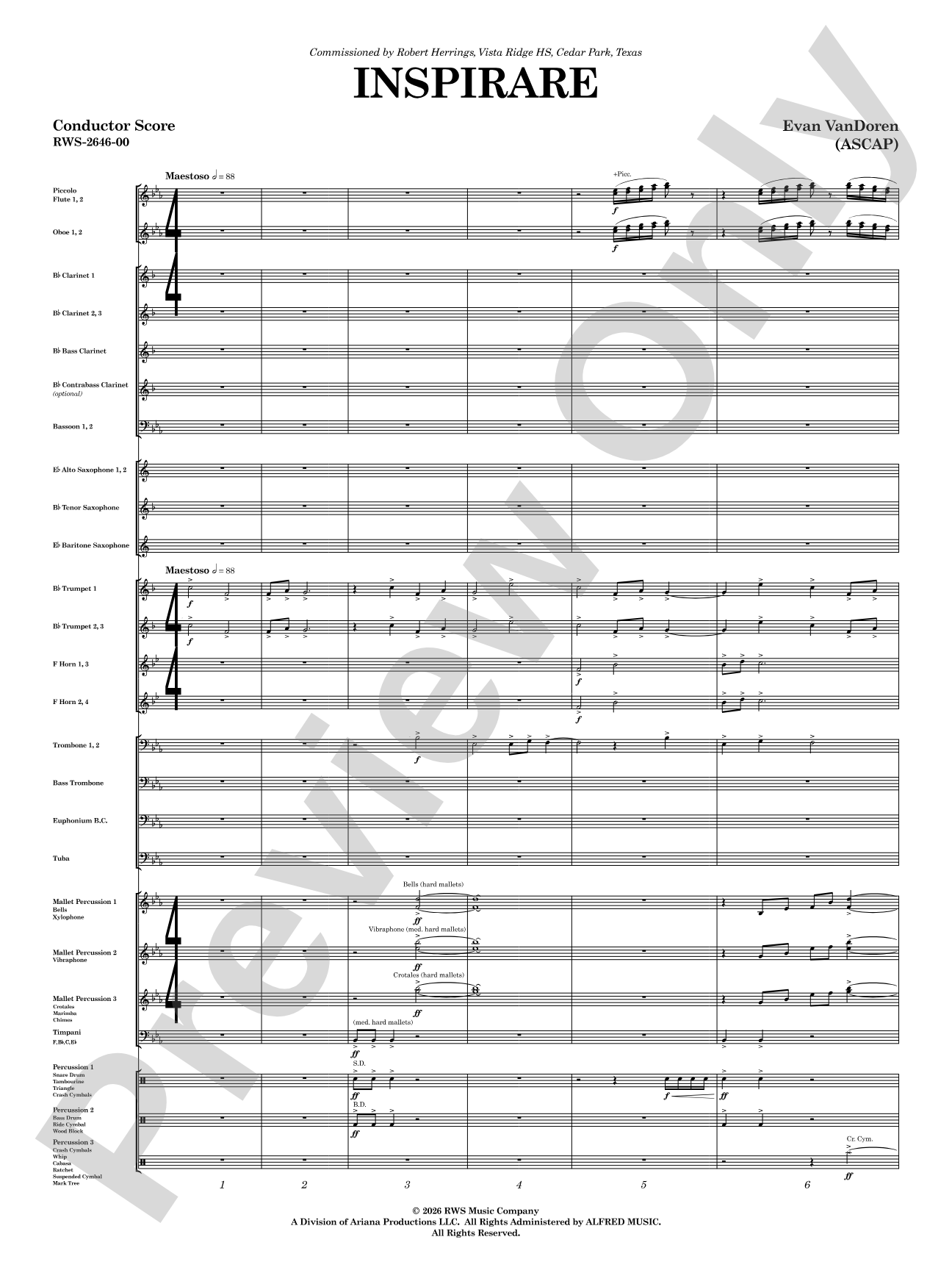 Inspirare: Concert Band Conductor Score & Parts