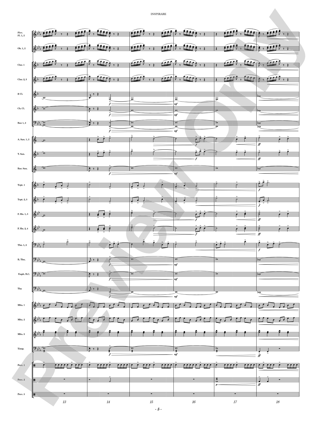 Inspirare: Concert Band Conductor Score & Parts
