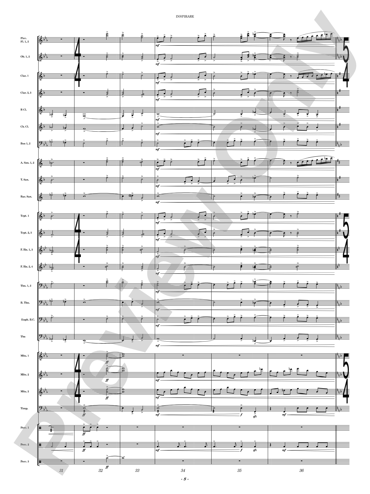 Inspirare: Concert Band Conductor Score & Parts