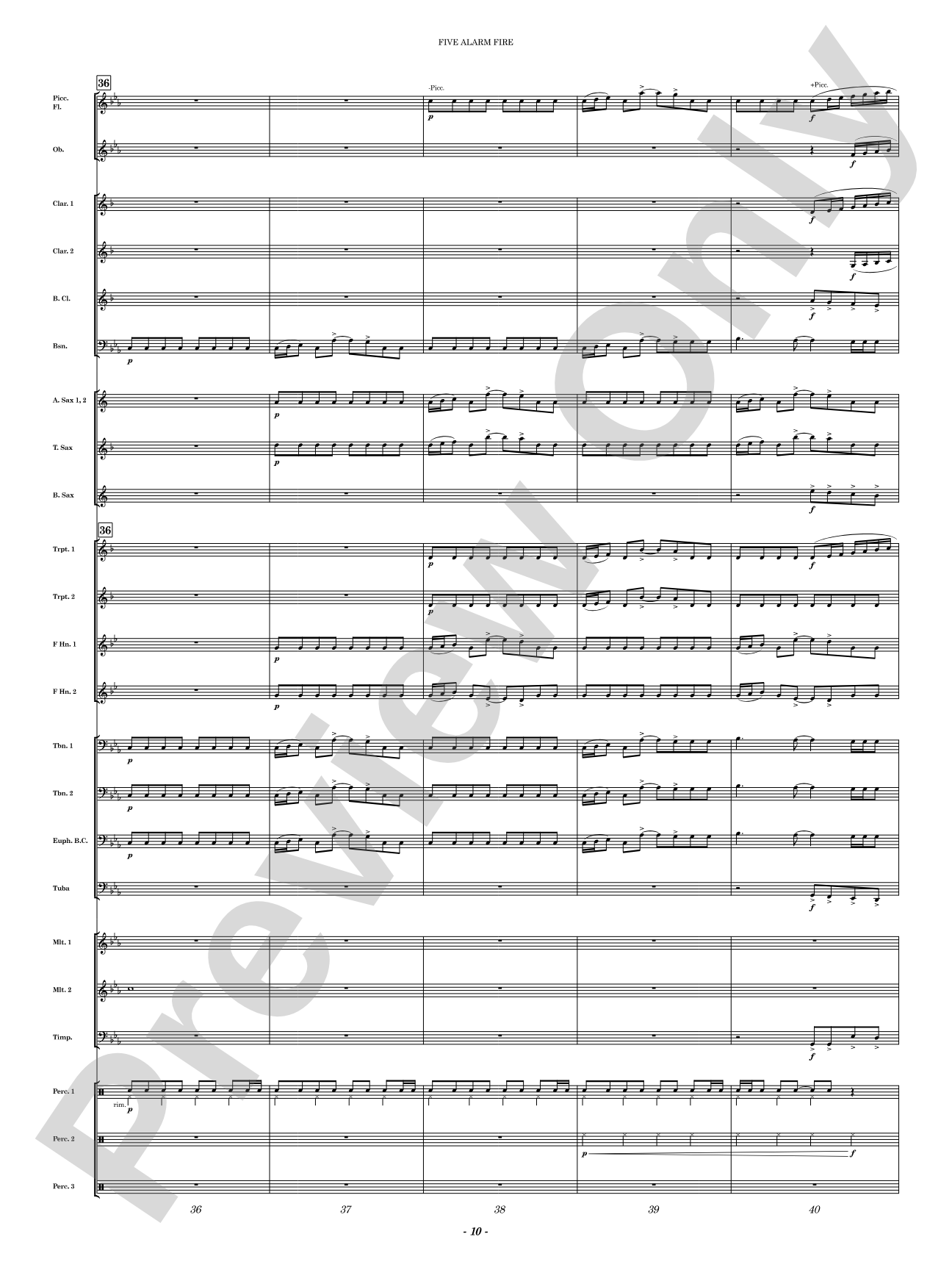 Five Alarm Fire: Concert Band Conductor Score & Parts