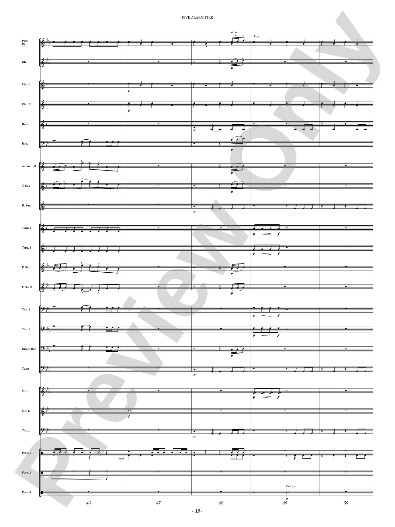 Five Alarm Fire: Concert Band Conductor Score & Parts