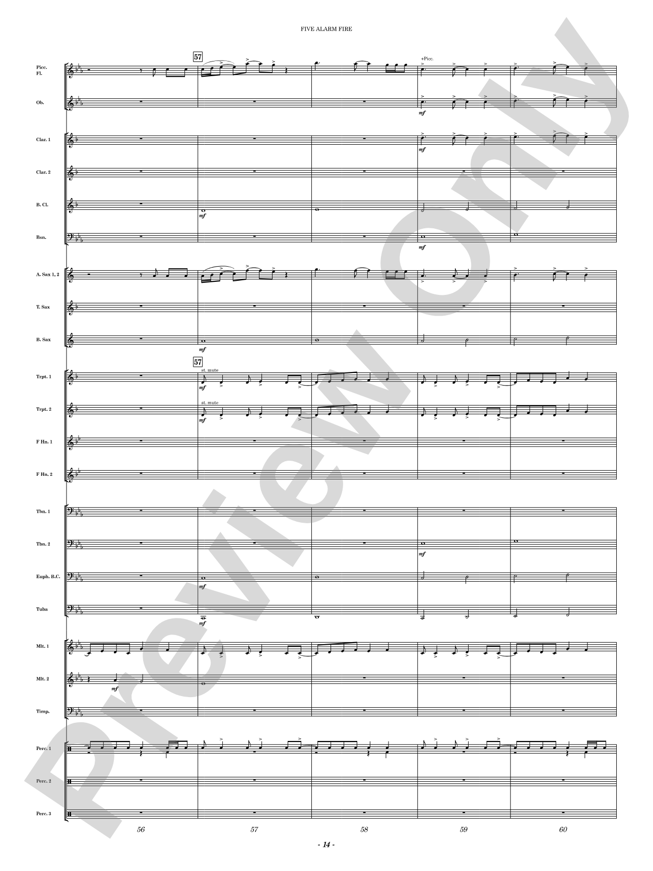 Five Alarm Fire: Concert Band Conductor Score & Parts