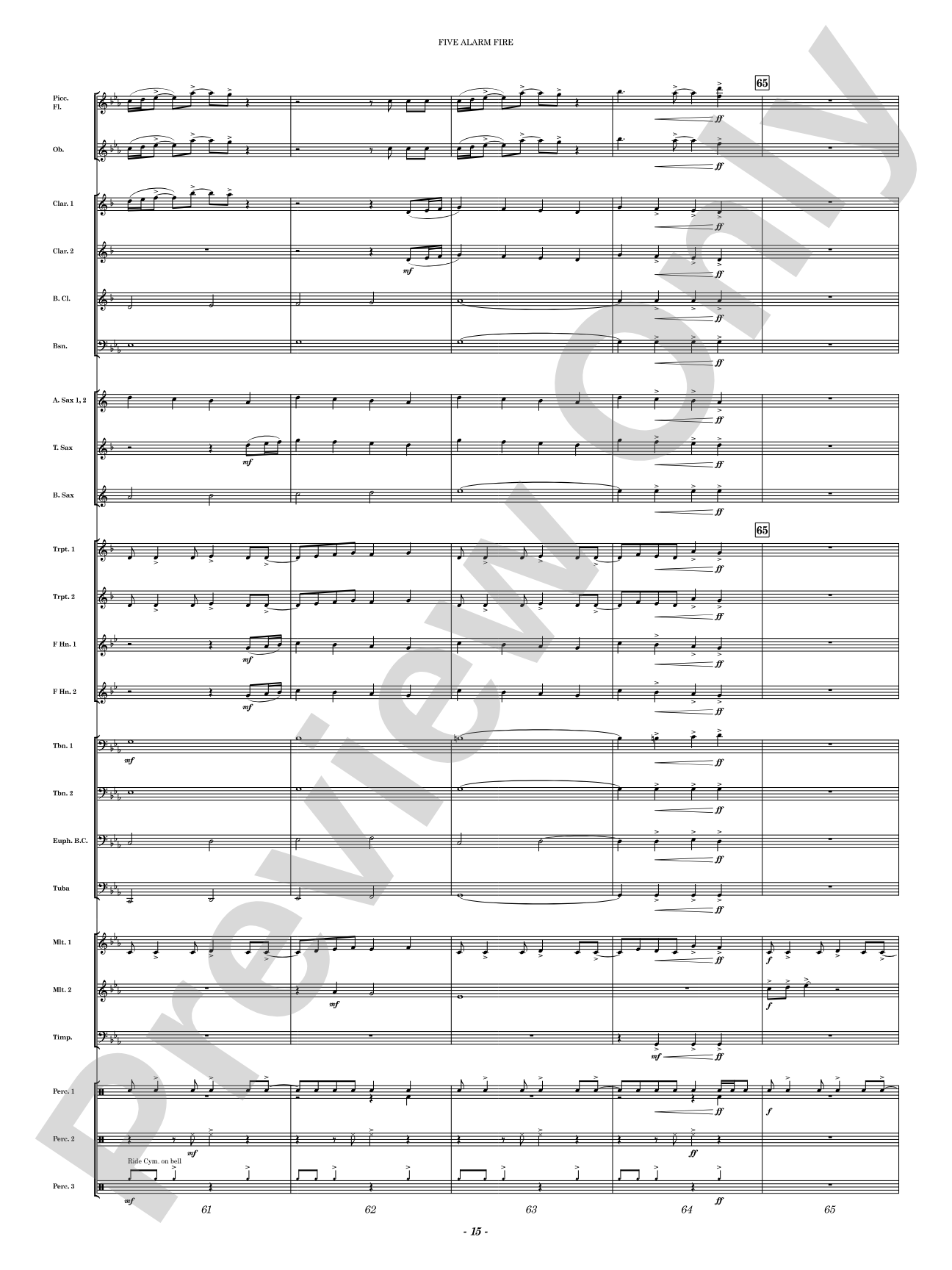 Five Alarm Fire: Concert Band Conductor Score & Parts