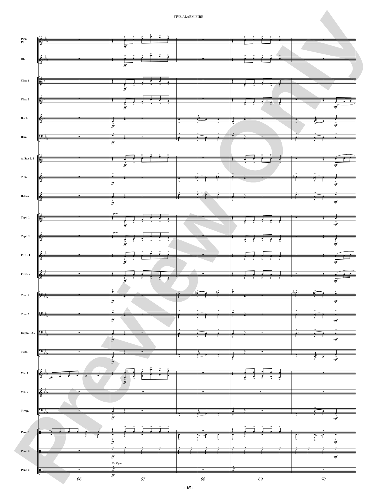 Five Alarm Fire: Concert Band Conductor Score & Parts