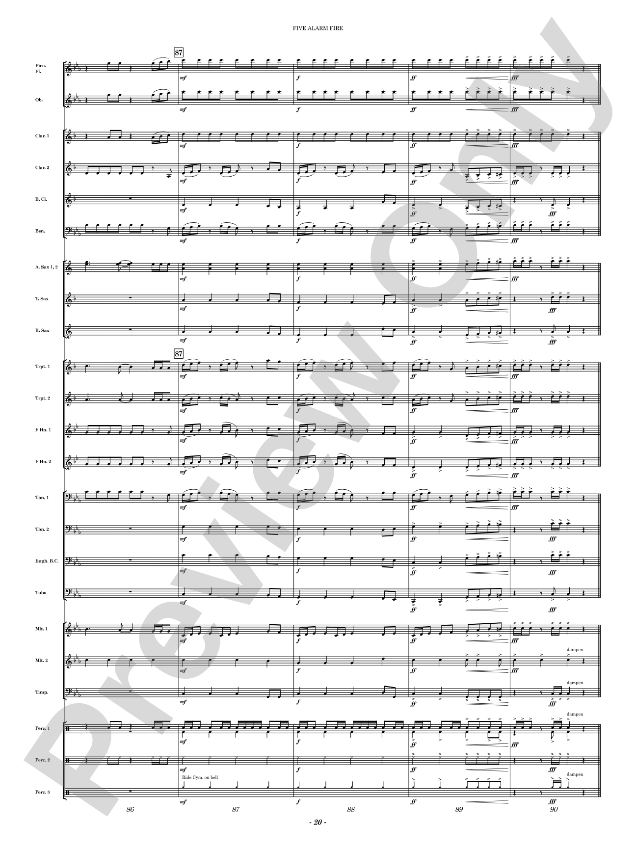 Five Alarm Fire: Concert Band Conductor Score & Parts