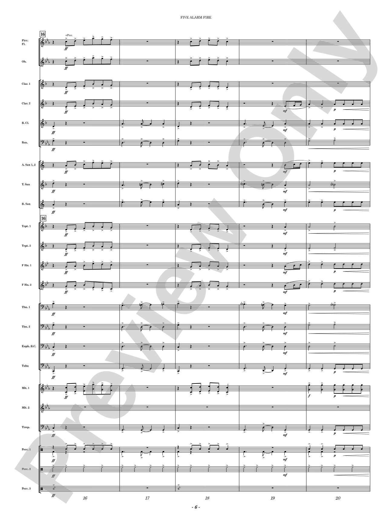 Five Alarm Fire: Concert Band Conductor Score & Parts