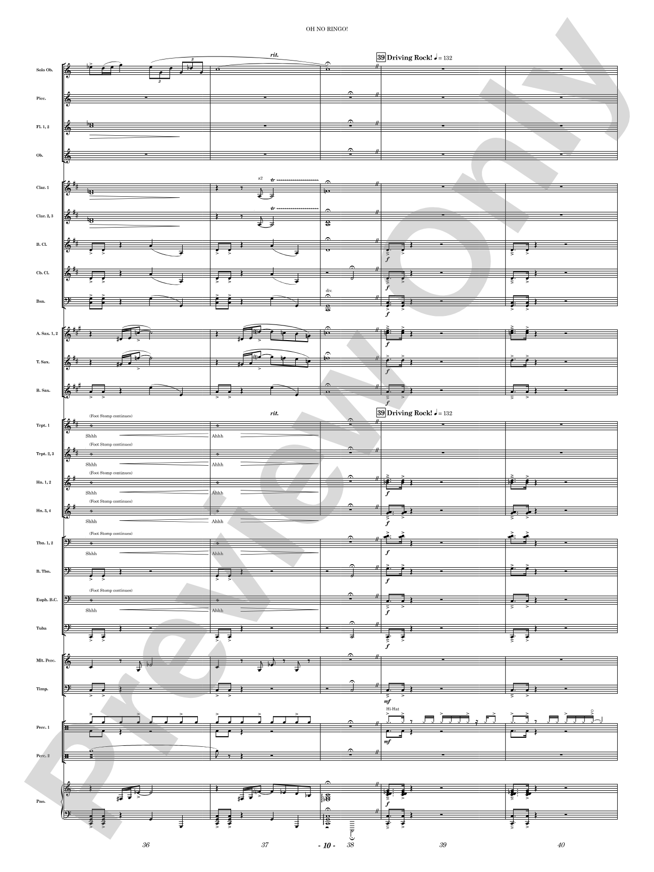 Oh No Ringo!: Concert Band Conductor Score & Parts