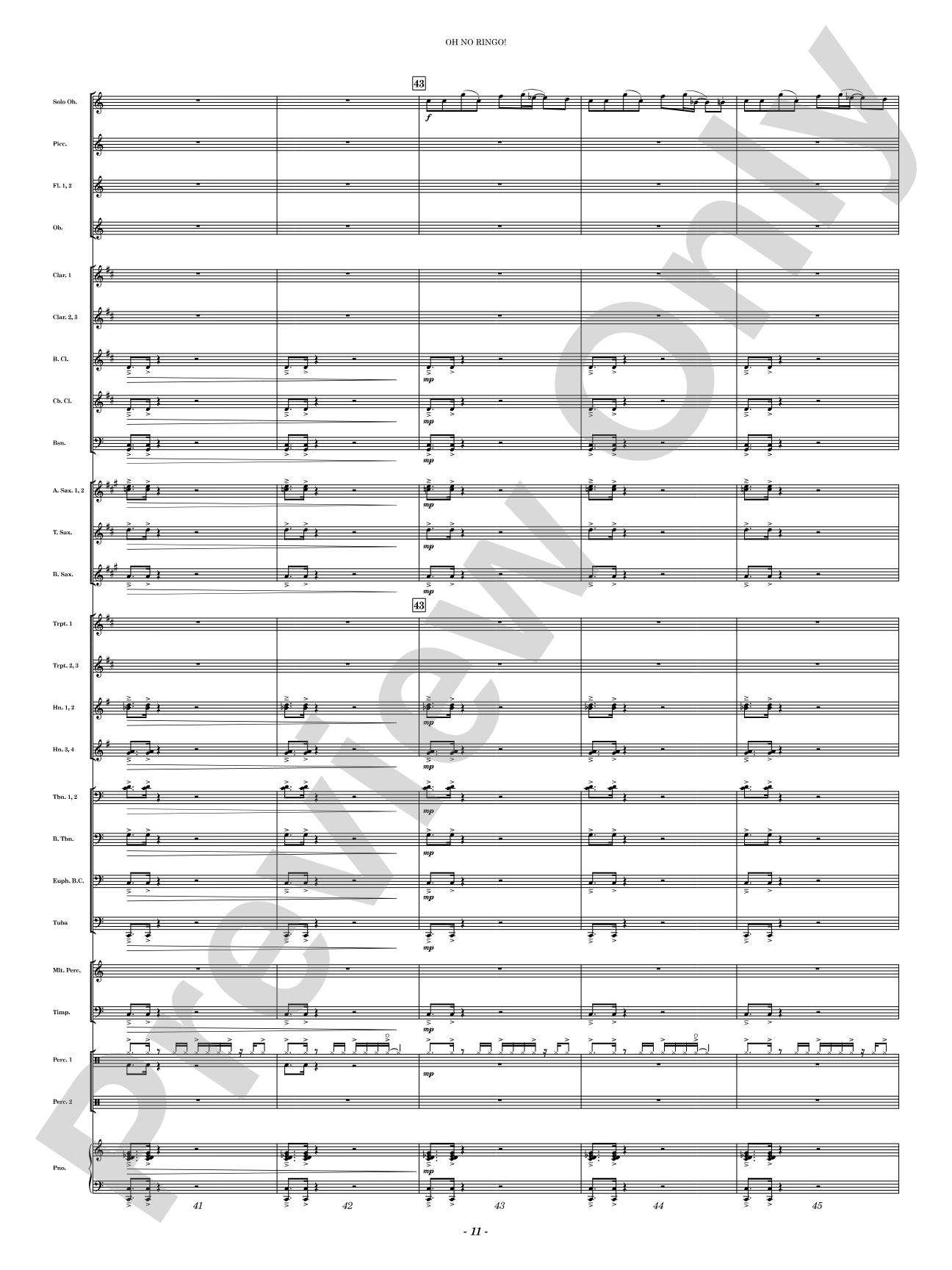 Oh No Ringo!: Concert Band Conductor Score & Parts