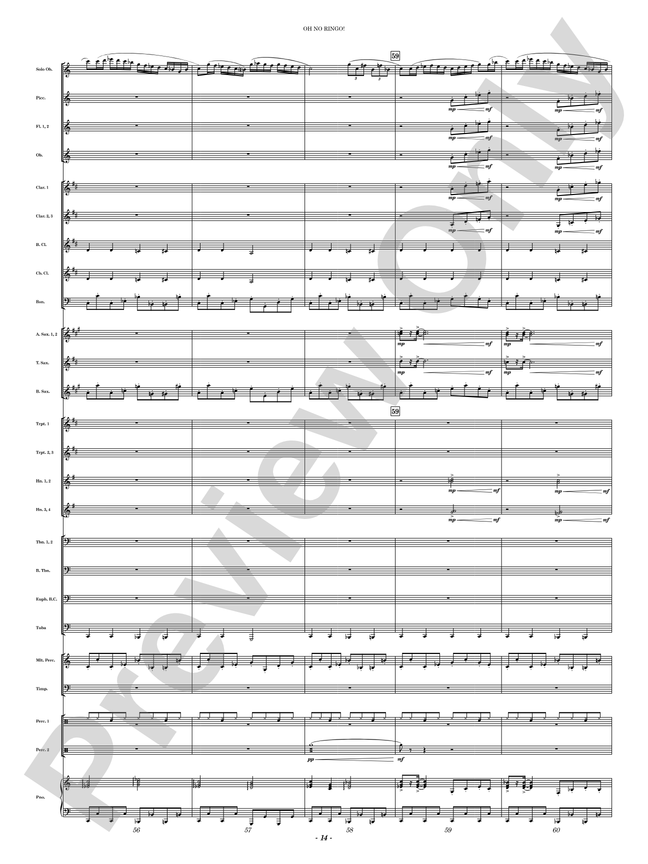 Oh No Ringo!: Concert Band Conductor Score & Parts