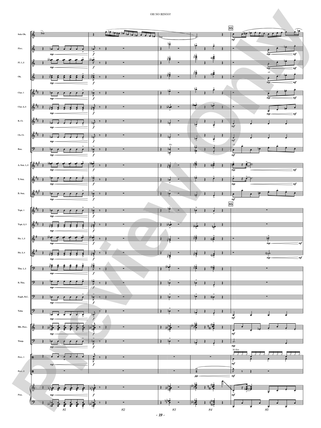 Oh No Ringo!: Concert Band Conductor Score & Parts