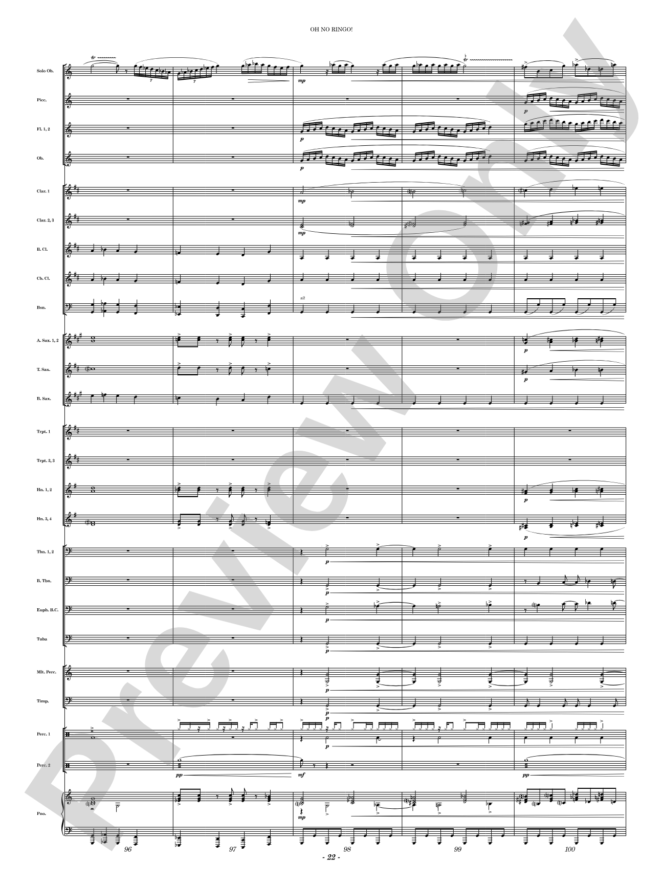 Oh No Ringo!: Concert Band Conductor Score & Parts
