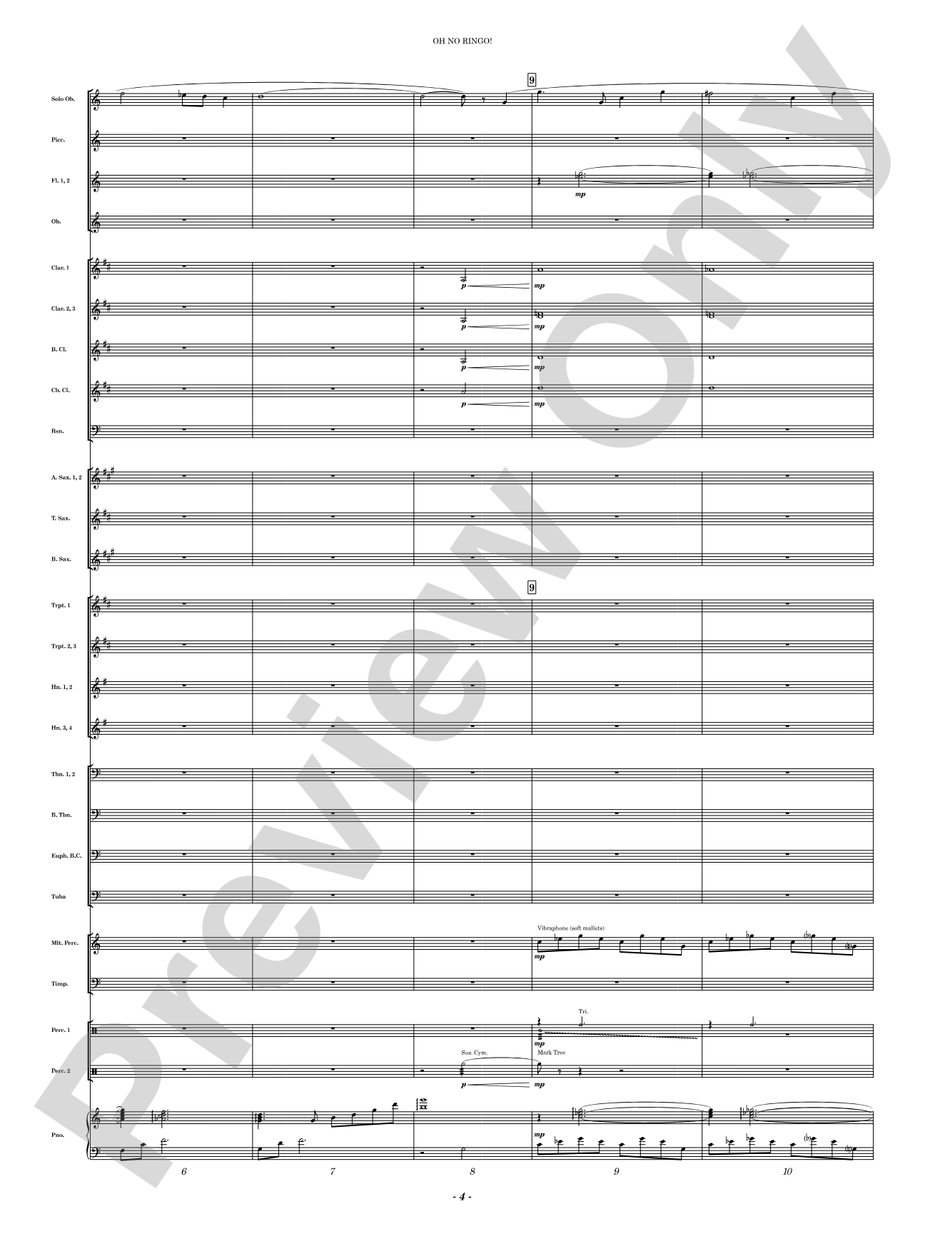 Oh No Ringo!: Concert Band Conductor Score & Parts