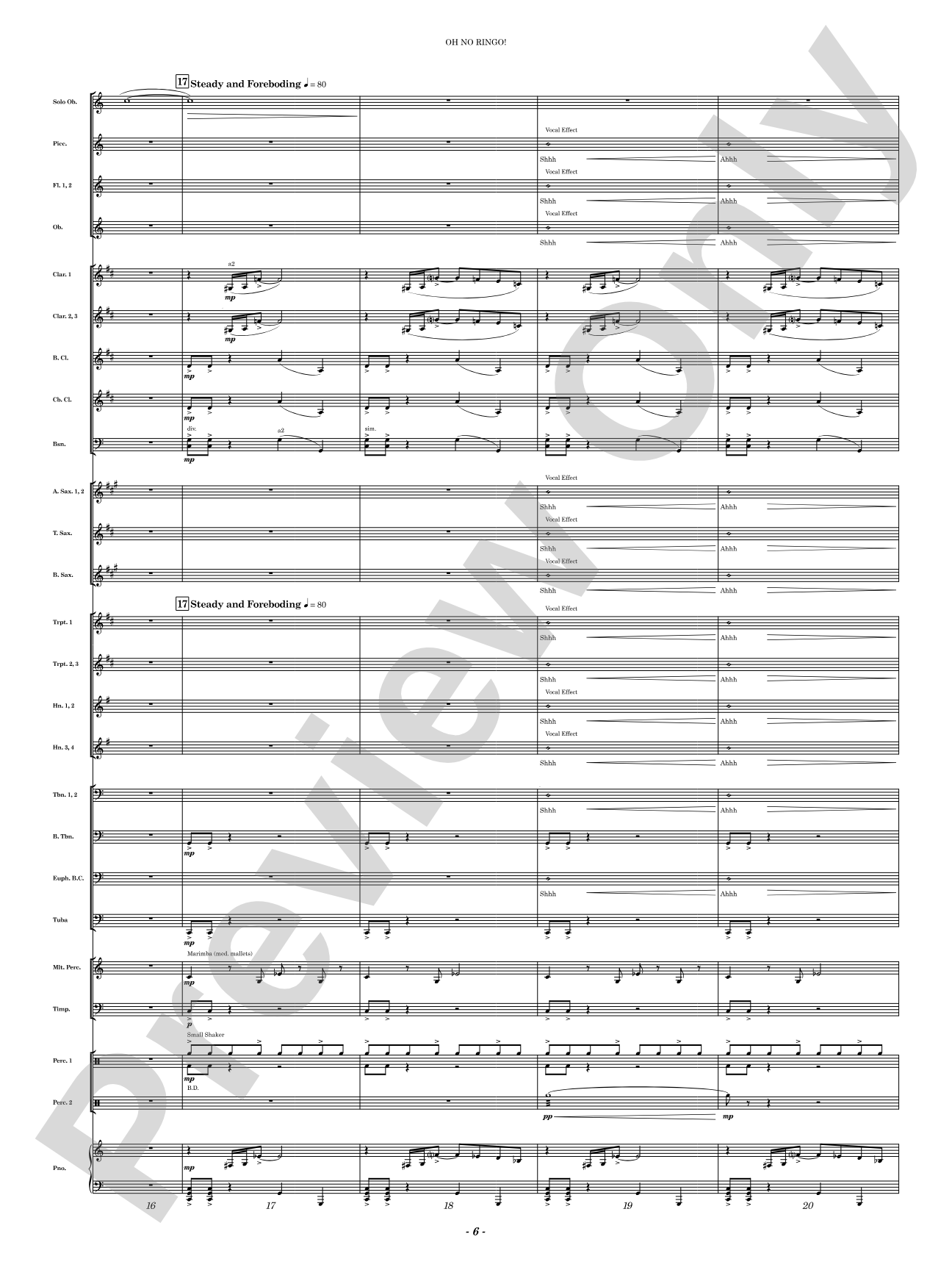 Oh No Ringo!: Concert Band Conductor Score & Parts