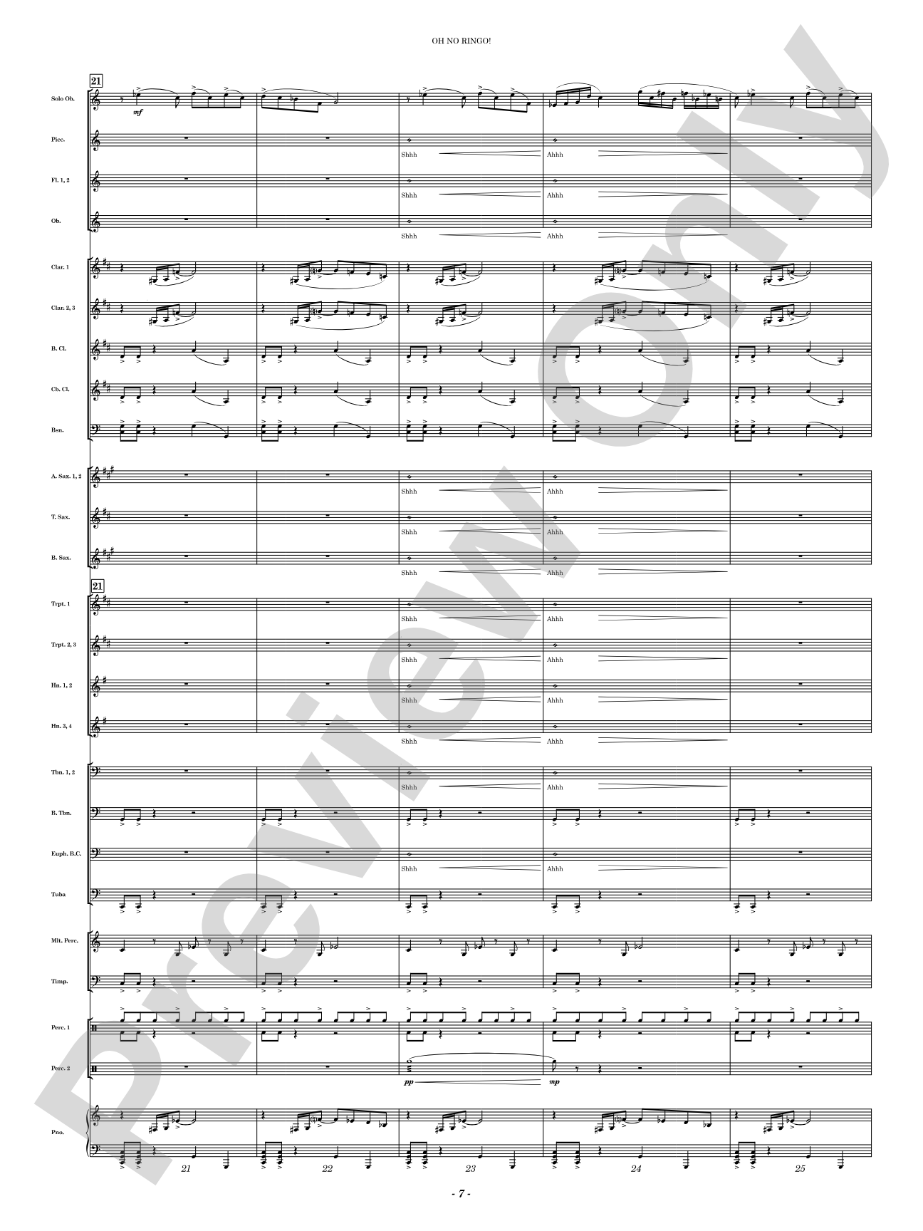 Oh No Ringo!: Concert Band Conductor Score & Parts