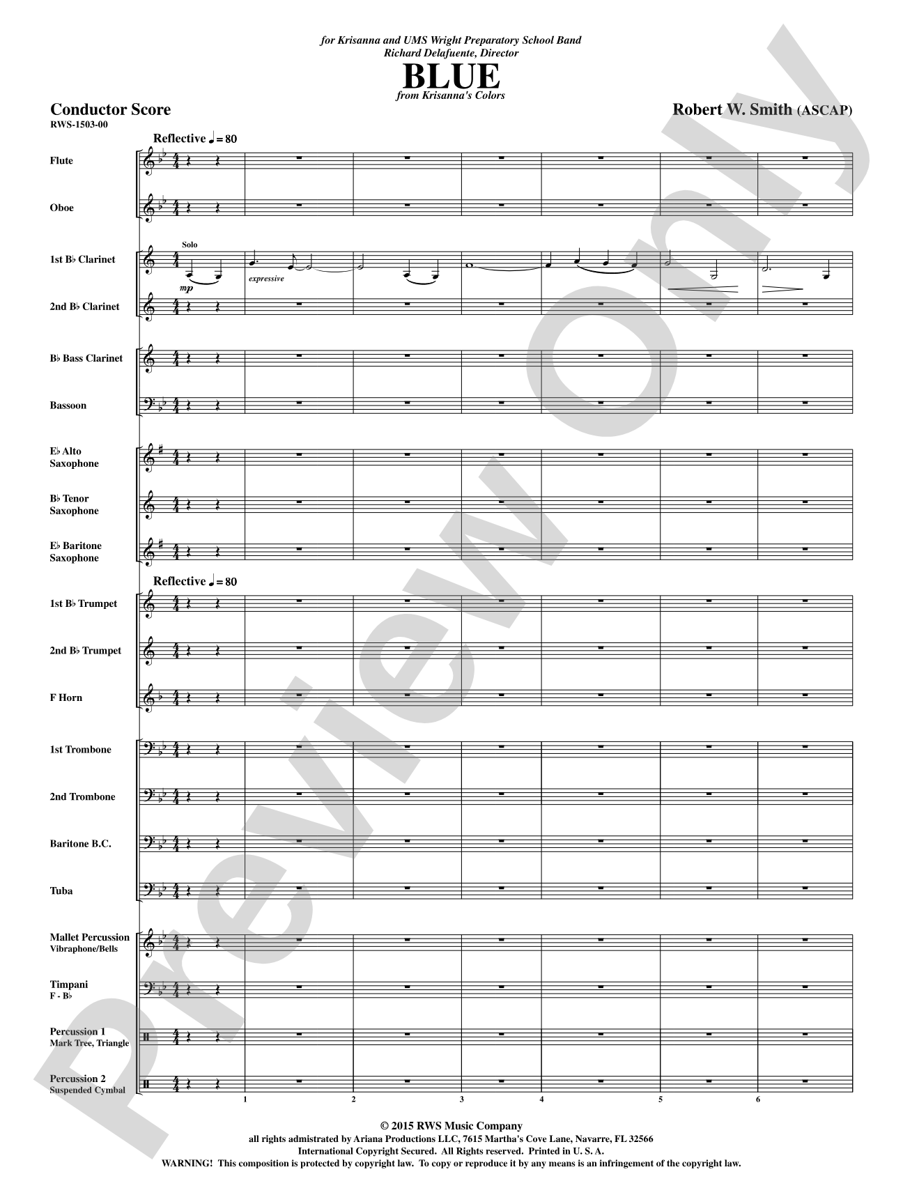 Blue: Concert Band Conductor Score & Parts