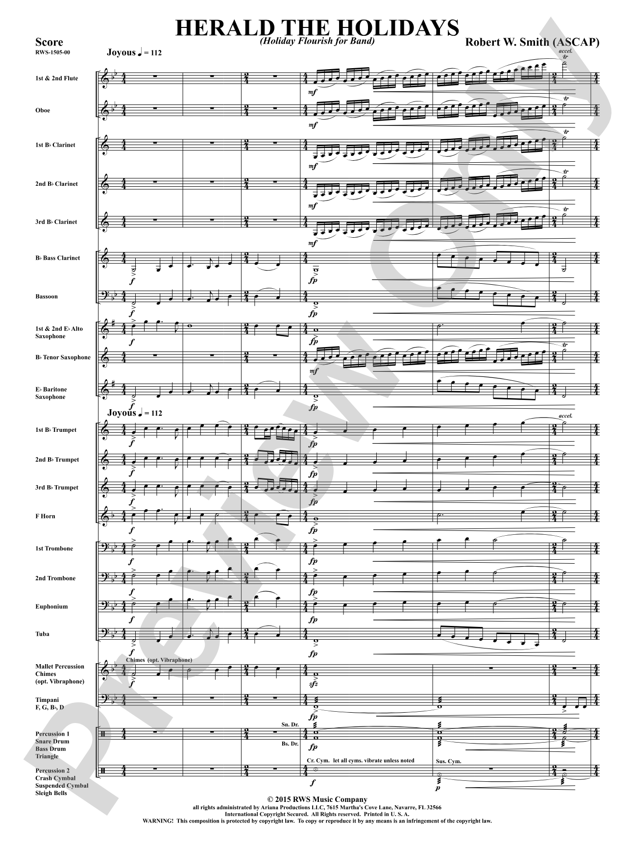 Herald the Holidays: Concert Band Conductor Score & Parts