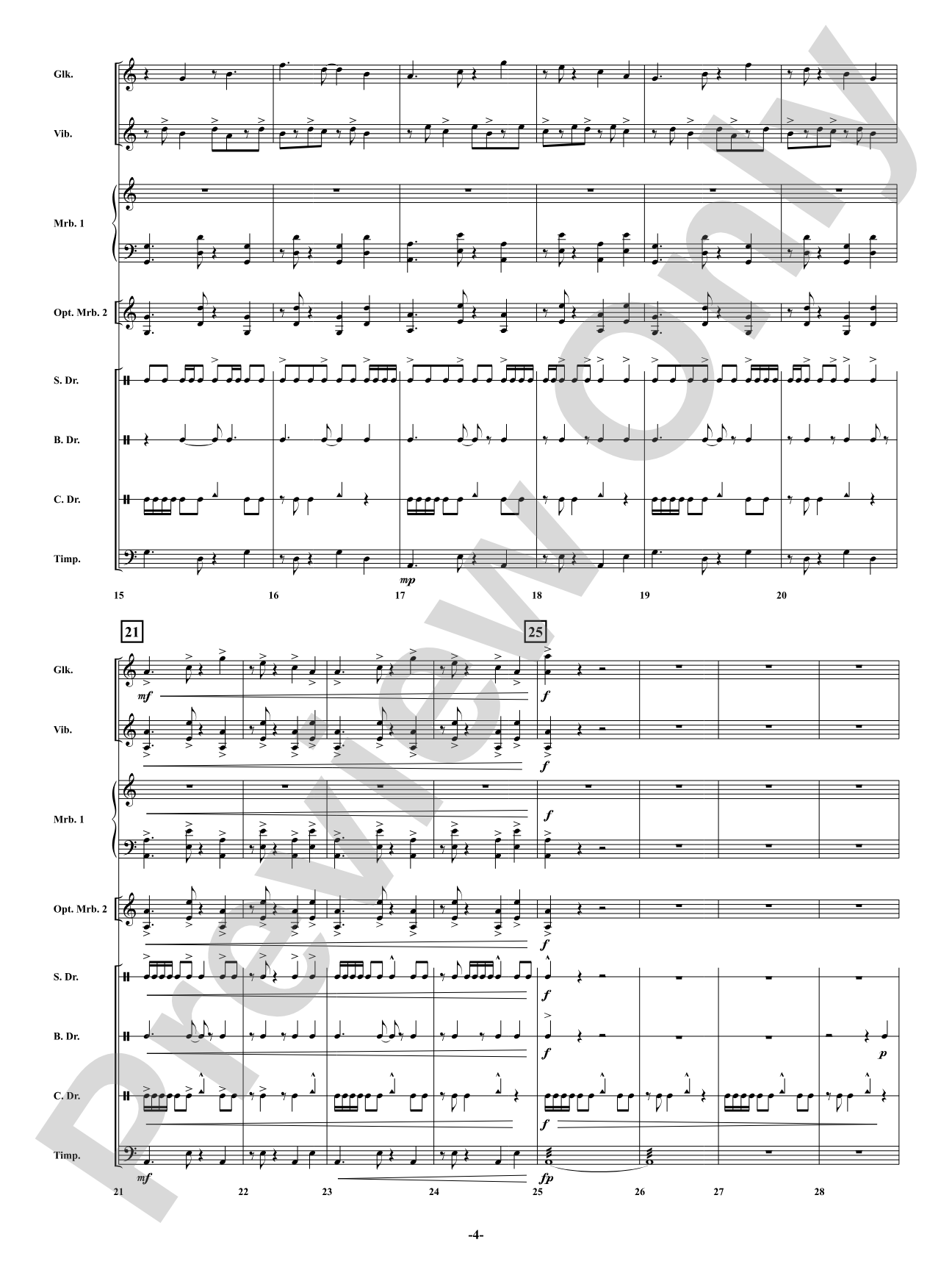 Drifting in Time: Percussion Ensemble Conductor Score & Parts