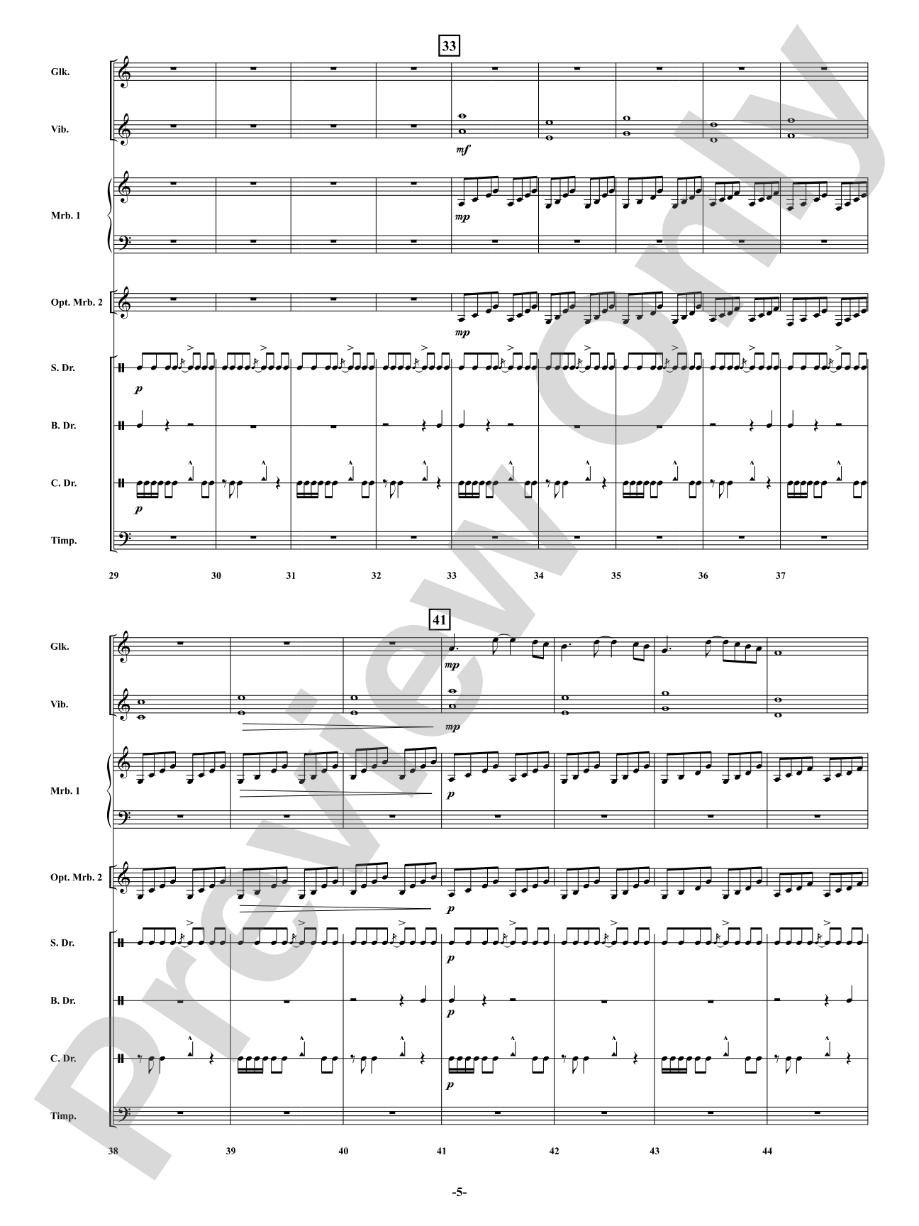 Drifting in Time: Percussion Ensemble Conductor Score & Parts