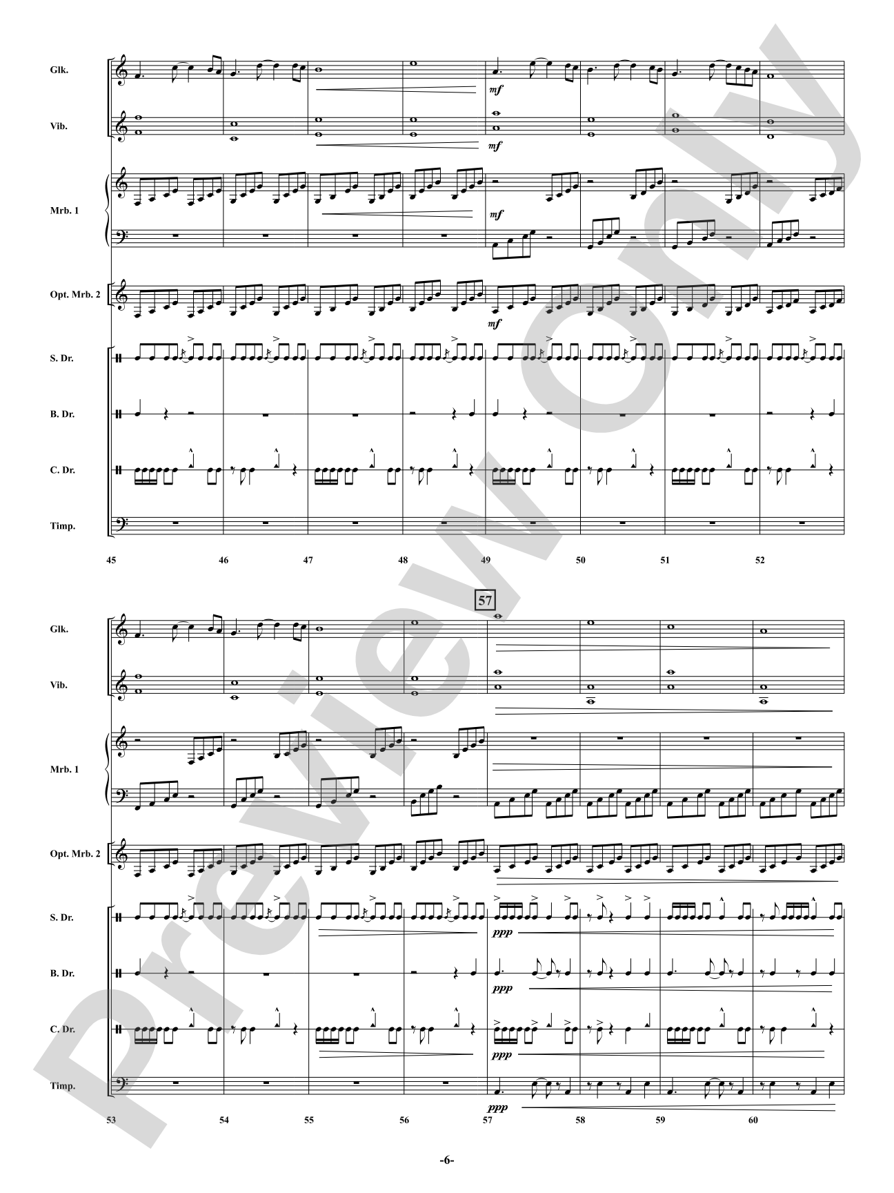 Drifting in Time: Percussion Ensemble Conductor Score & Parts