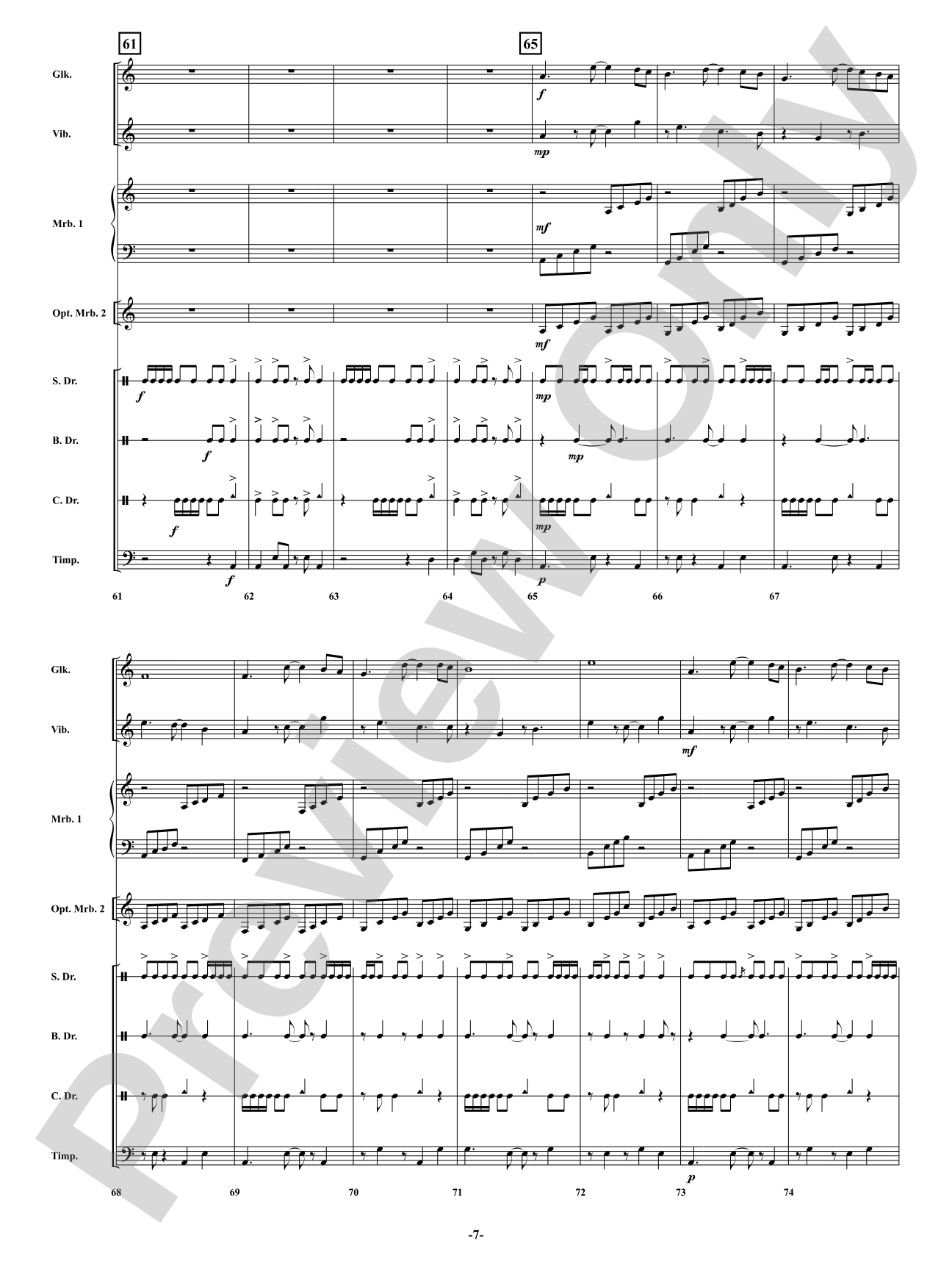Drifting in Time: Percussion Ensemble Conductor Score & Parts