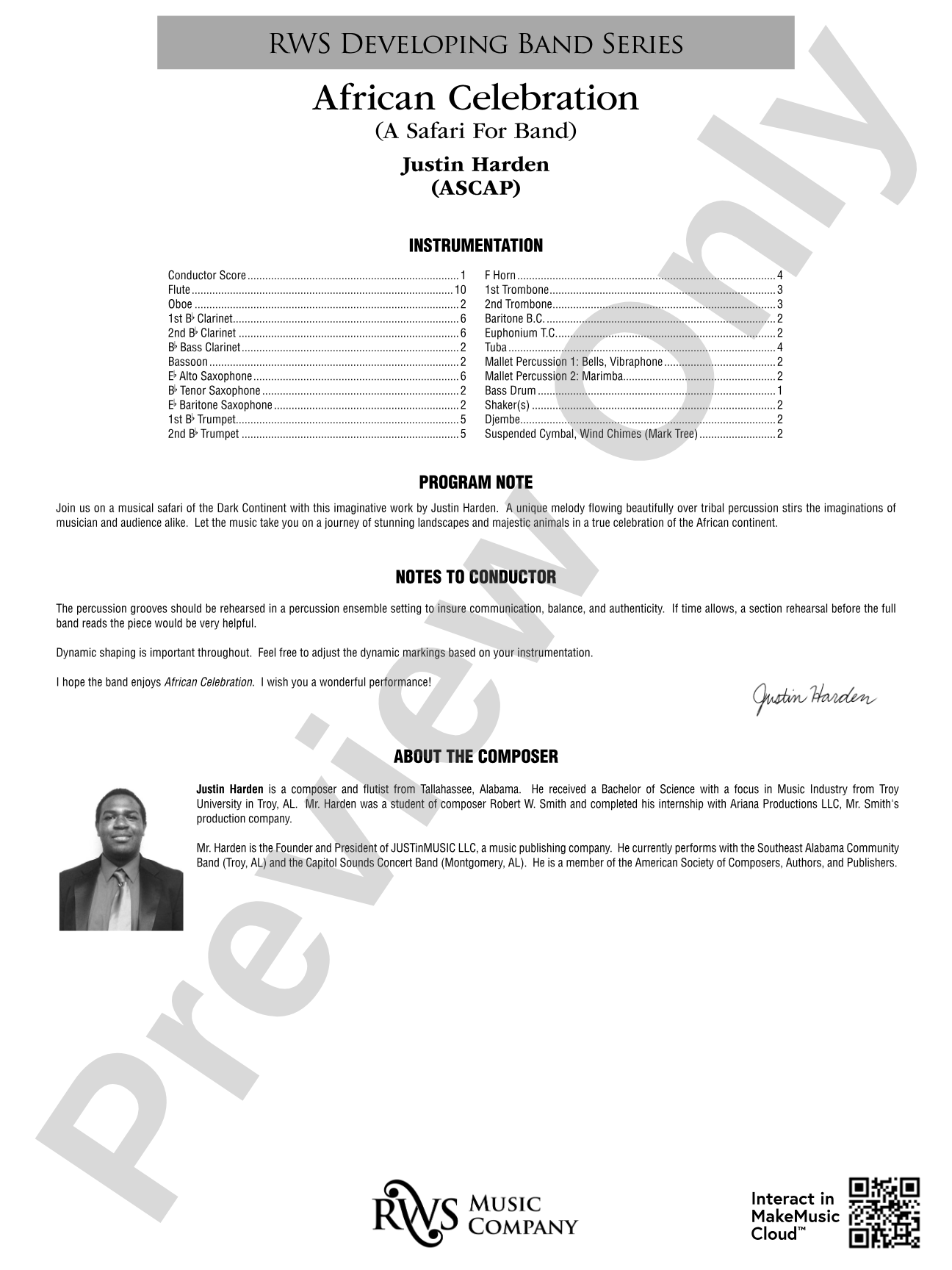 African Celebration - A Safari for Band: Concert Band Conductor Score & Parts